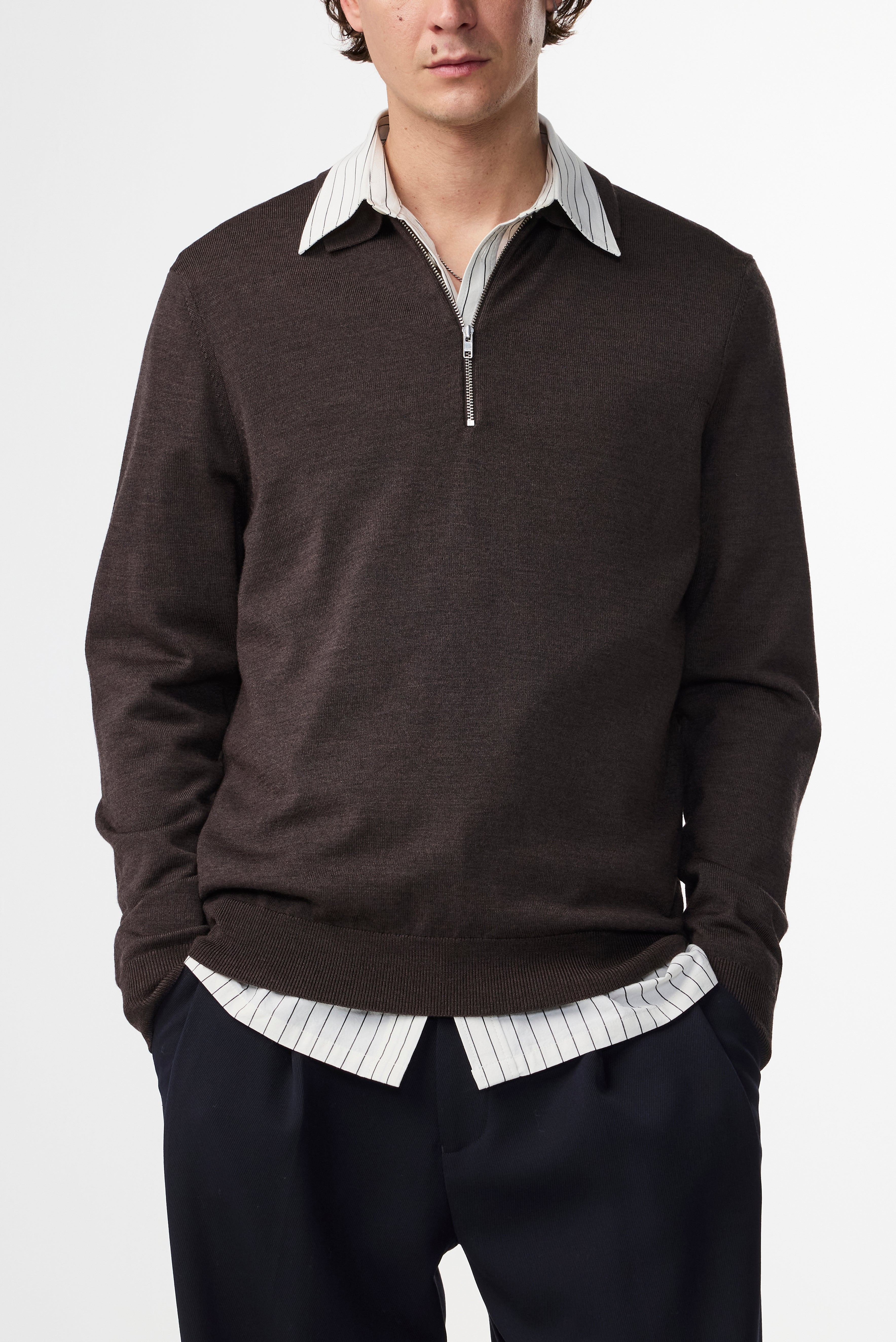 NN07 Sergio Zip Merino Wool Polo