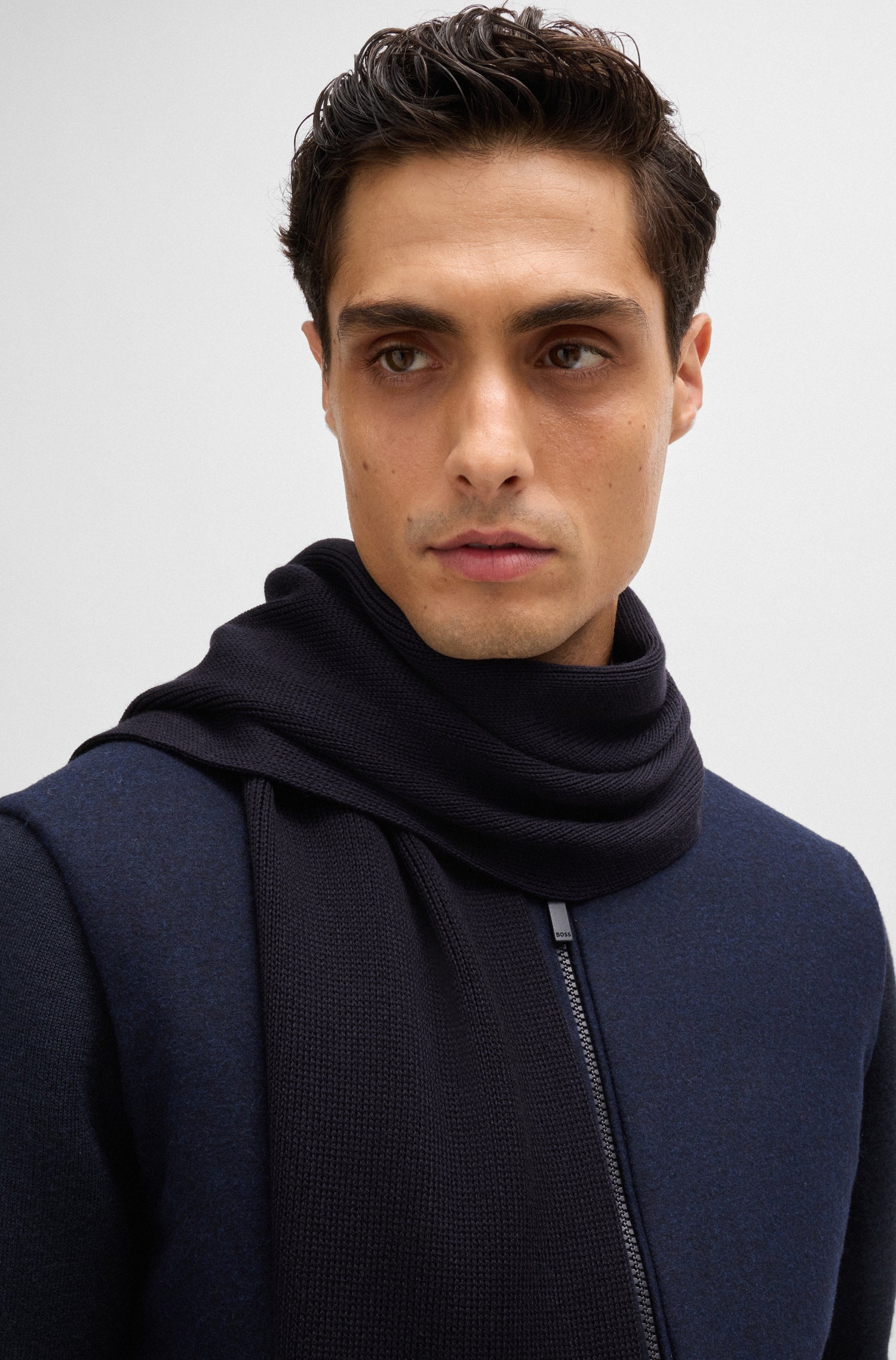 BOSS Knit Scarf Pure Merino Wool