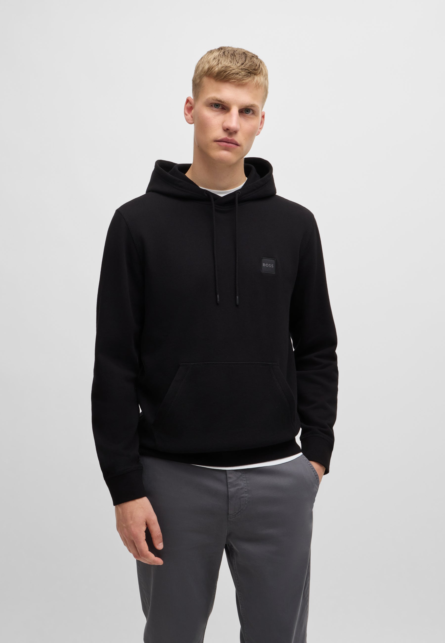 BOSS Regular Fit Hooded Jersey Pure Cotton