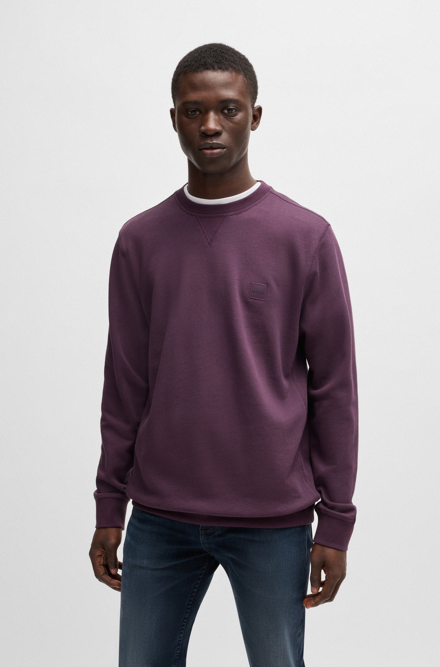 BOSS Cotton Terry Jersey With Logo Patch