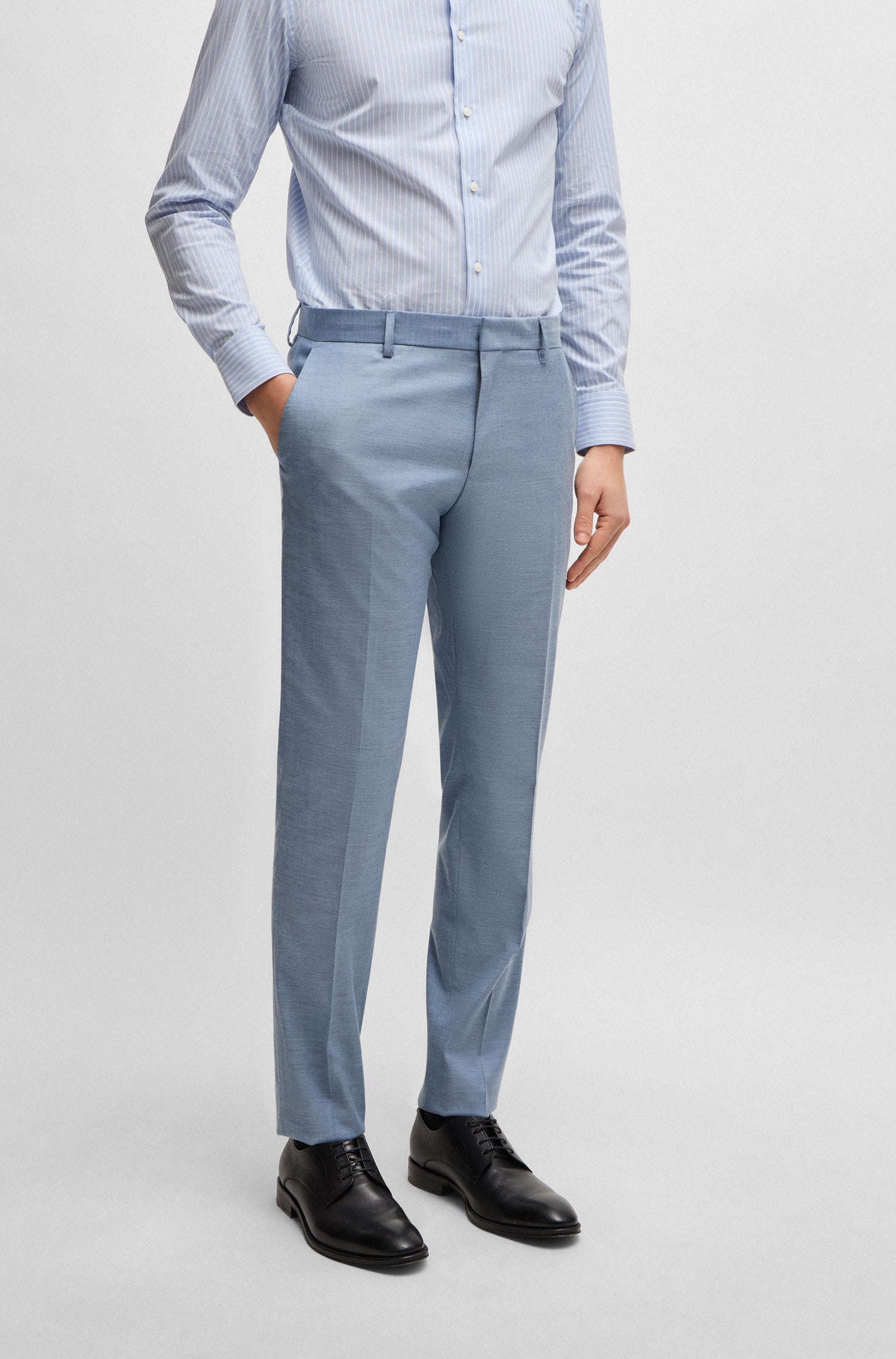 BOSS Slim Fit 3 Piece Suit Wool Blend