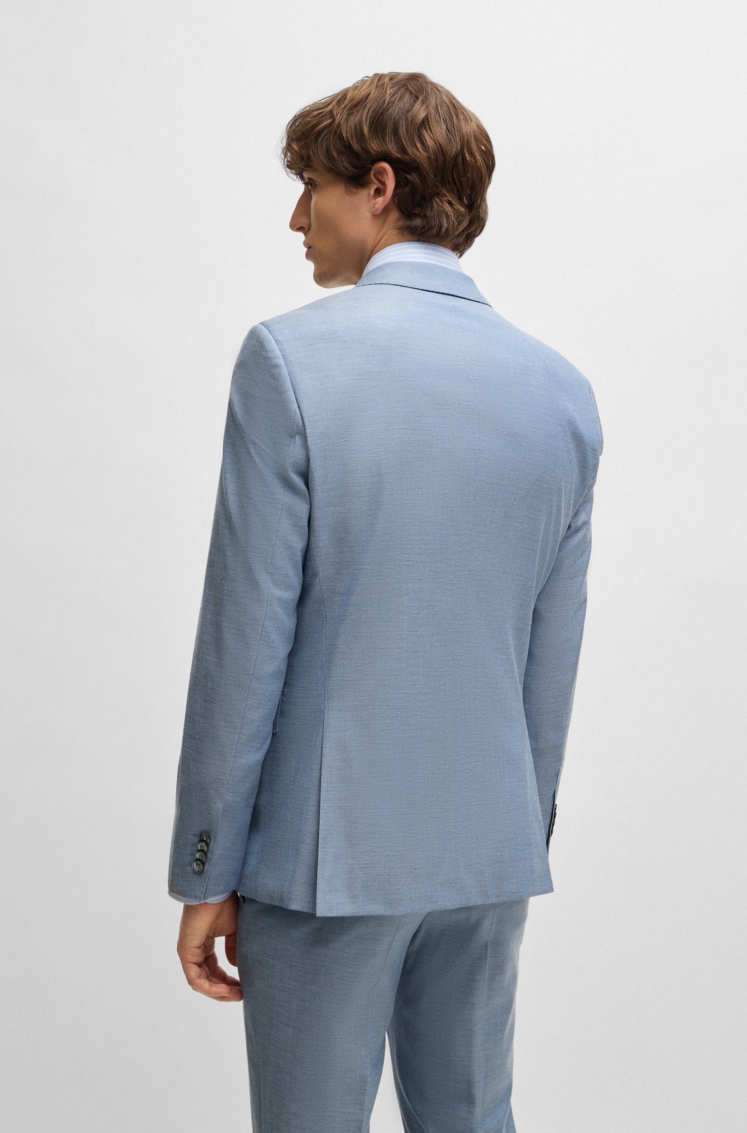 BOSS Slim Fit 3 Piece Suit Wool Blend