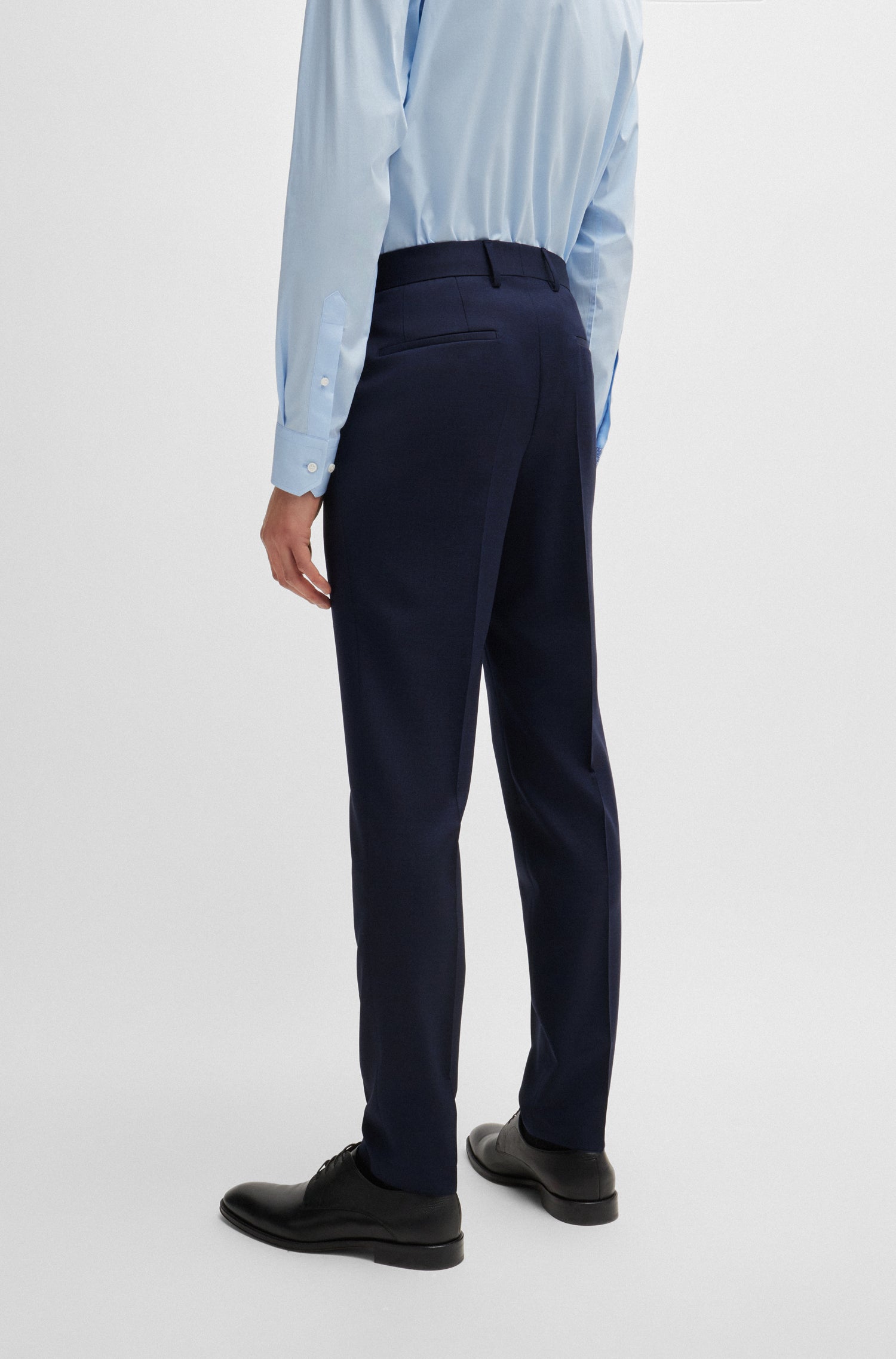 BOSS Slim Fit Suit Textured Pure Wool