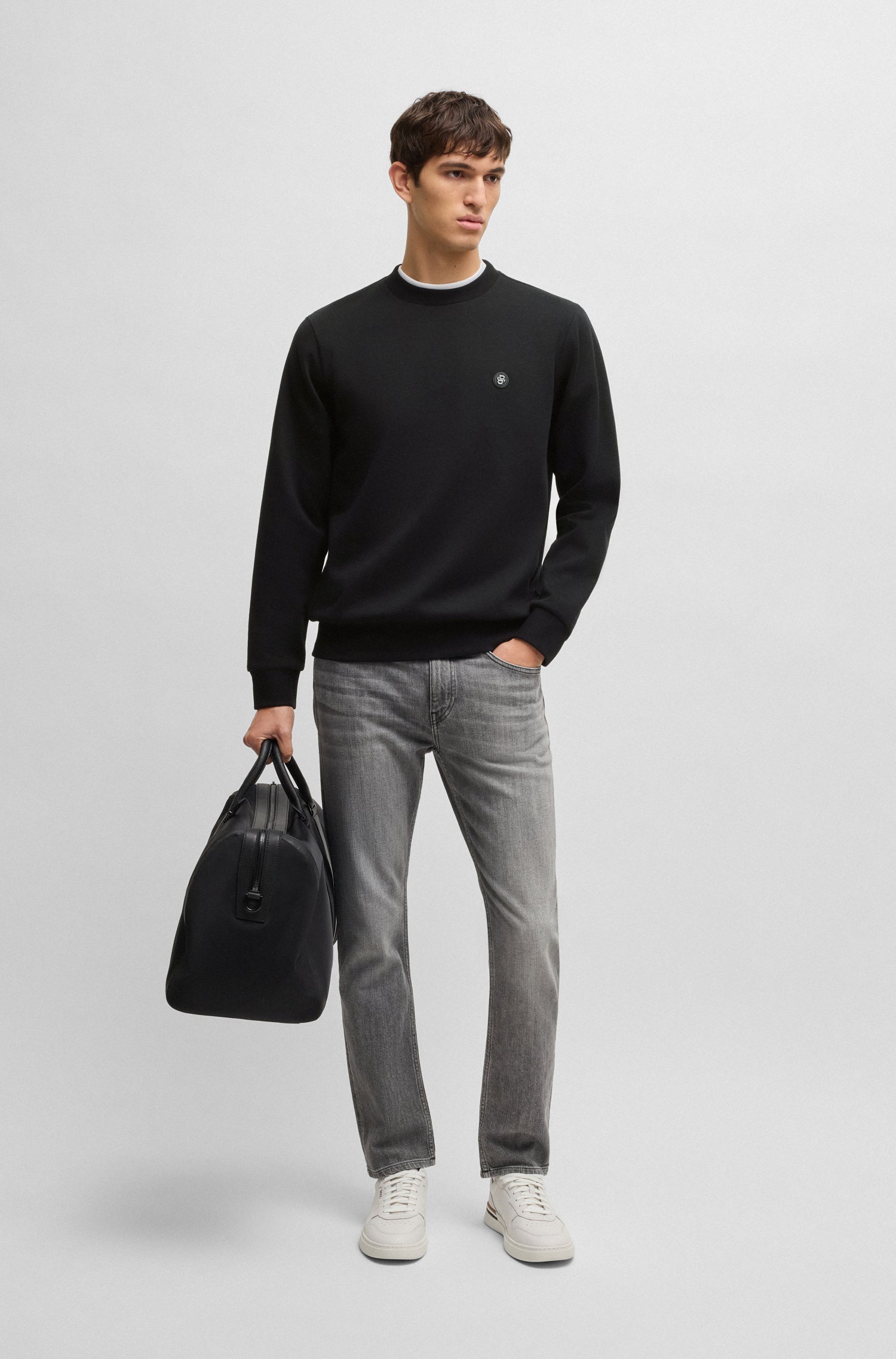 BOSS Regular Fit Crewneck Mercerised Cotton