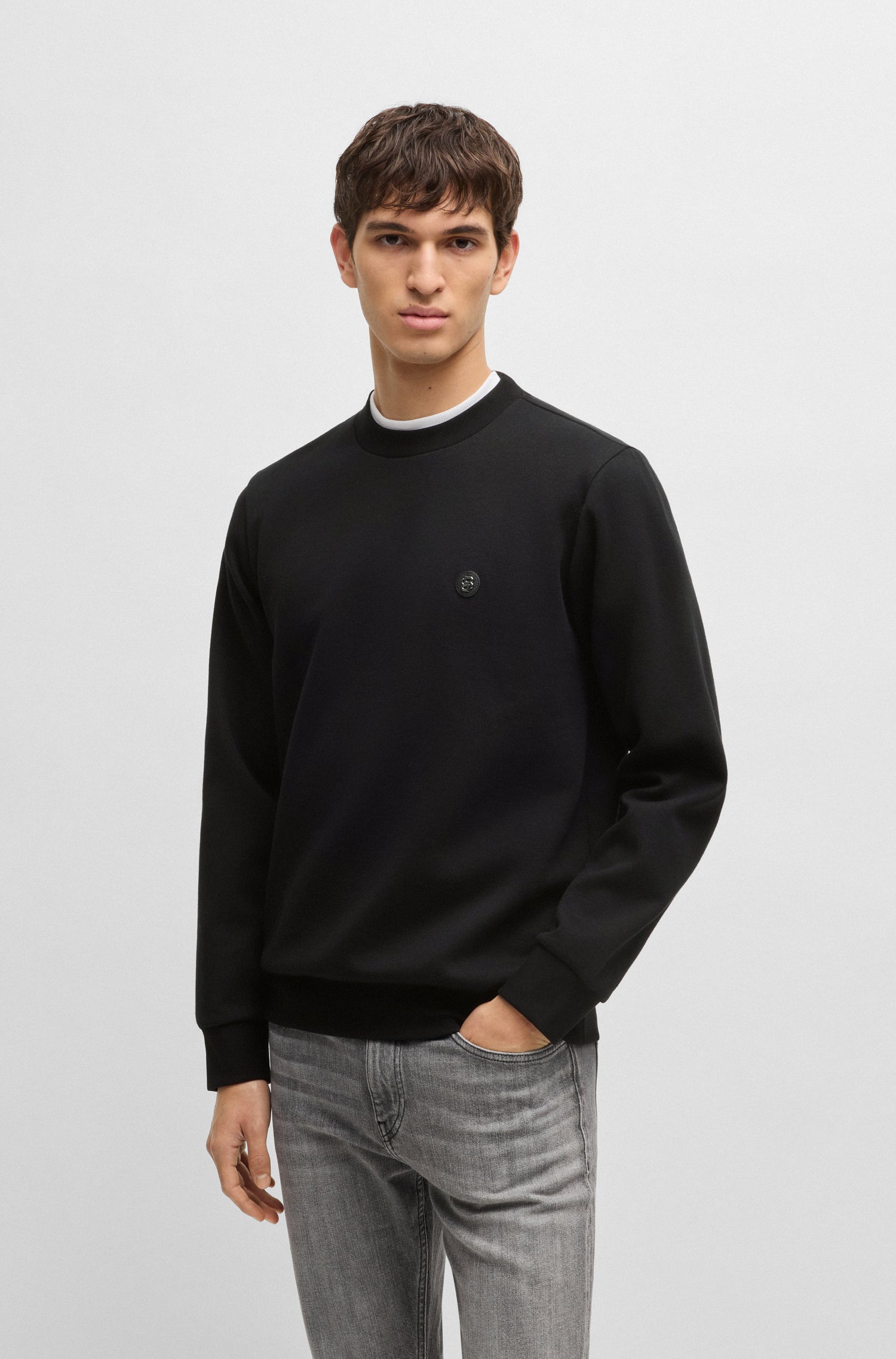 BOSS Regular Fit Crewneck Mercerised Cotton