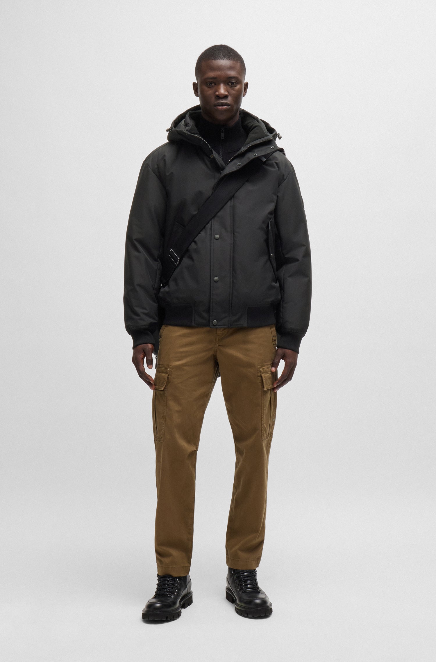 BOSS Parka Jacket With Polar Fleece Collar