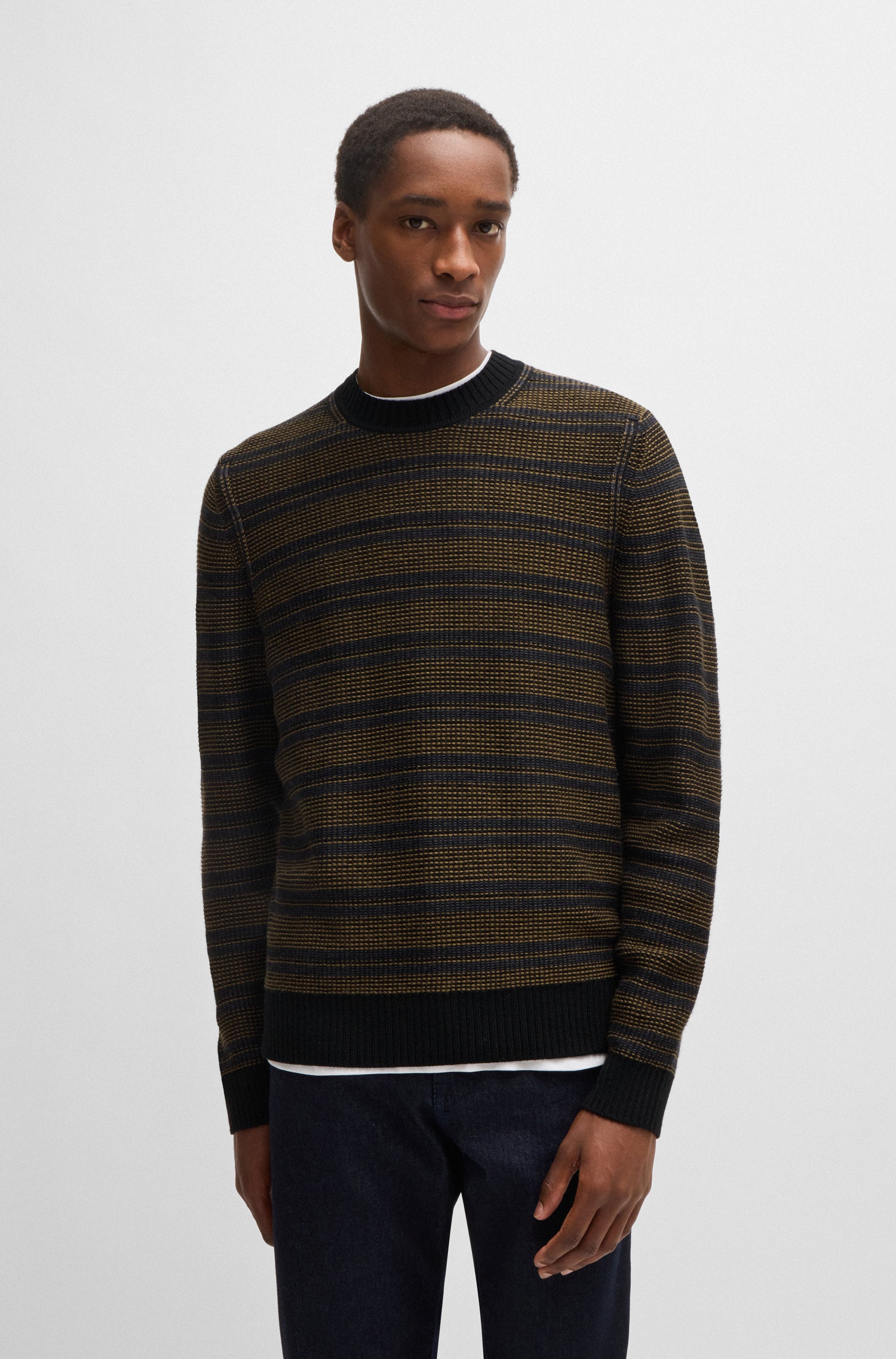 BOSS Regular Fit Knit Wool Blend