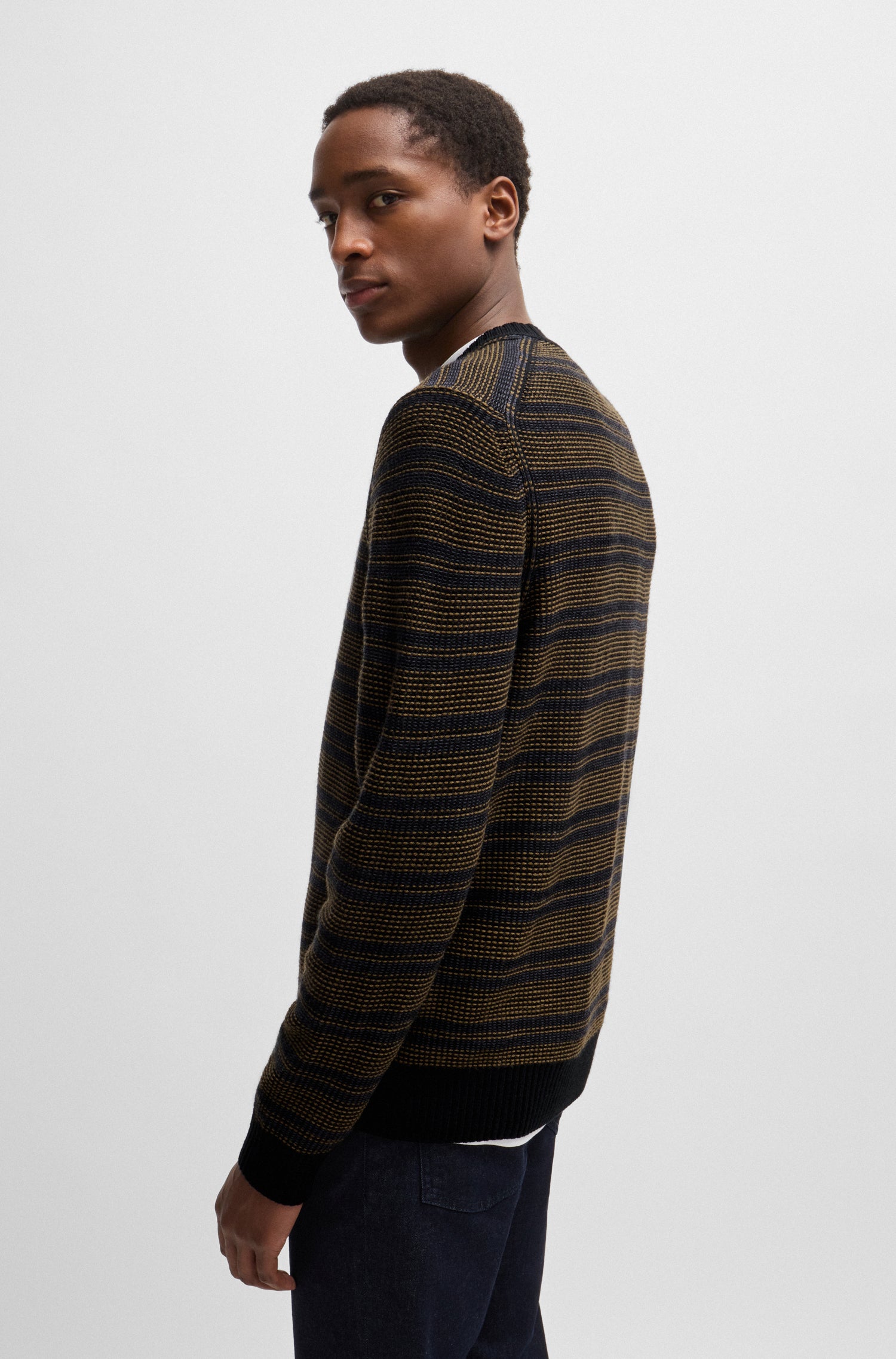 BOSS Regular Fit Knit Wool Blend