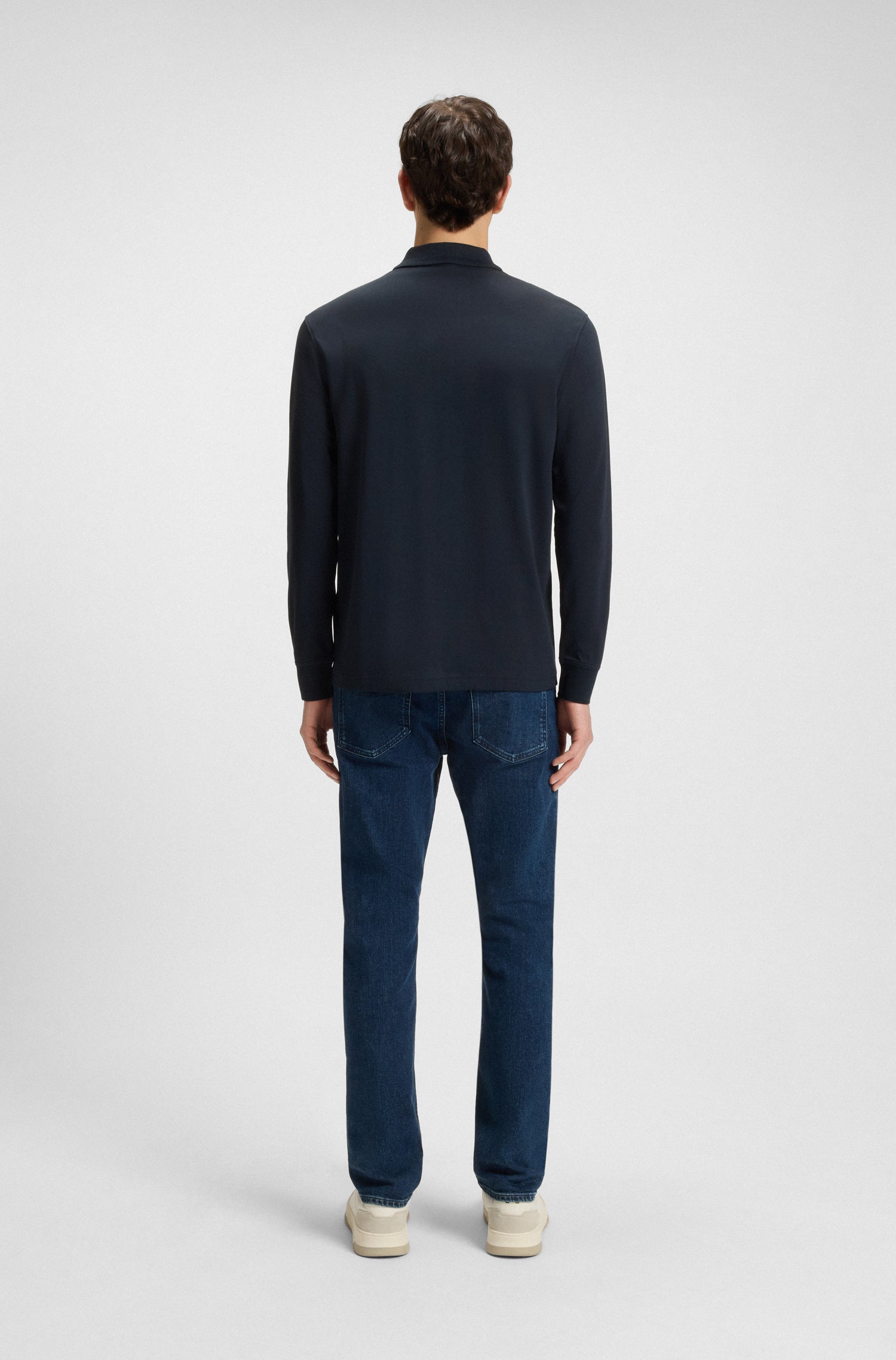 BOSS Long Sleeve Polo Pure Cotton