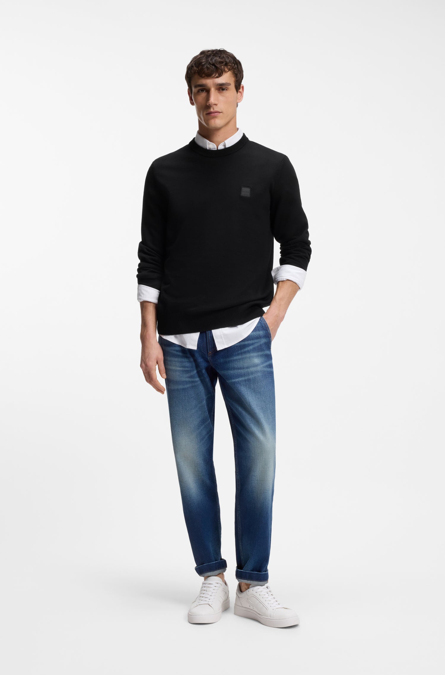 BOSS Crewneck Knit Cotton Cashmere