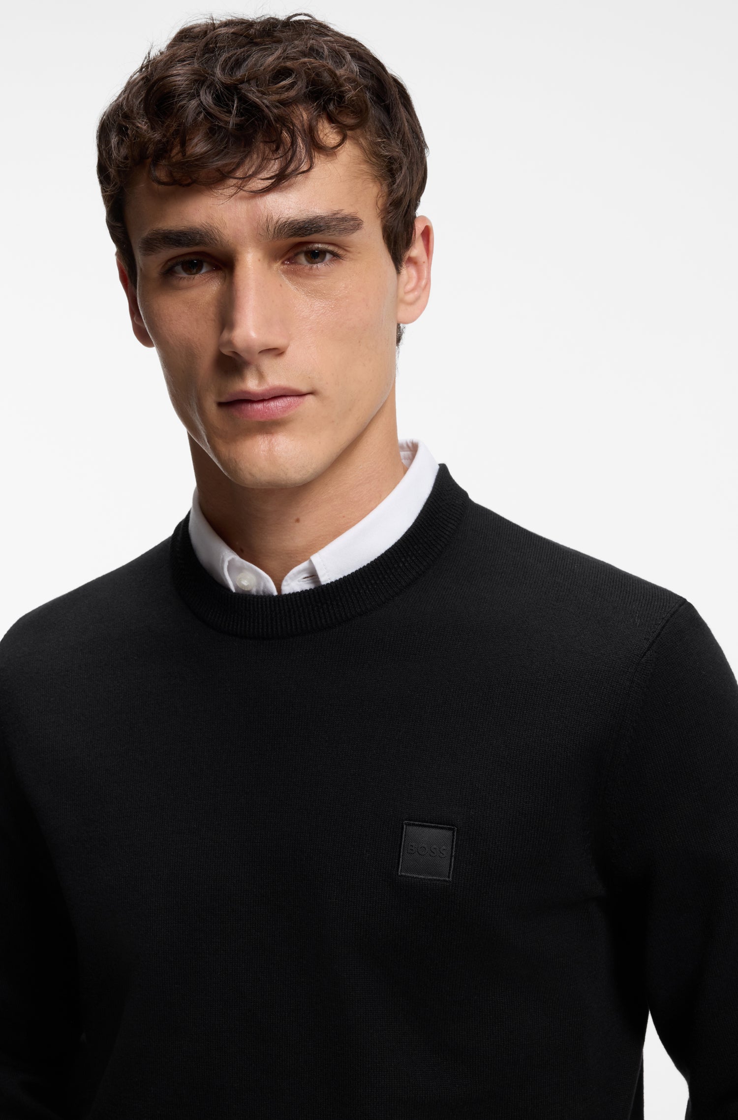 BOSS Crewneck Knit Cotton Cashmere