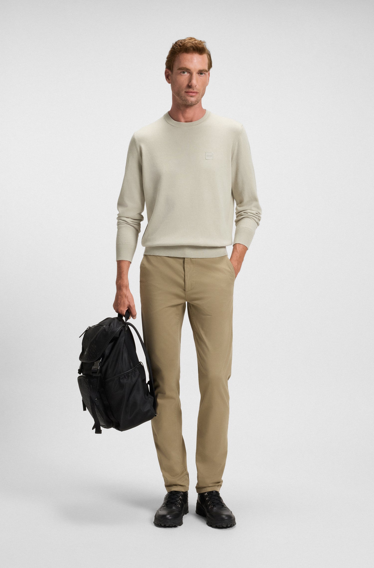 BOSS Crewneck Knit Cotton Cashmere