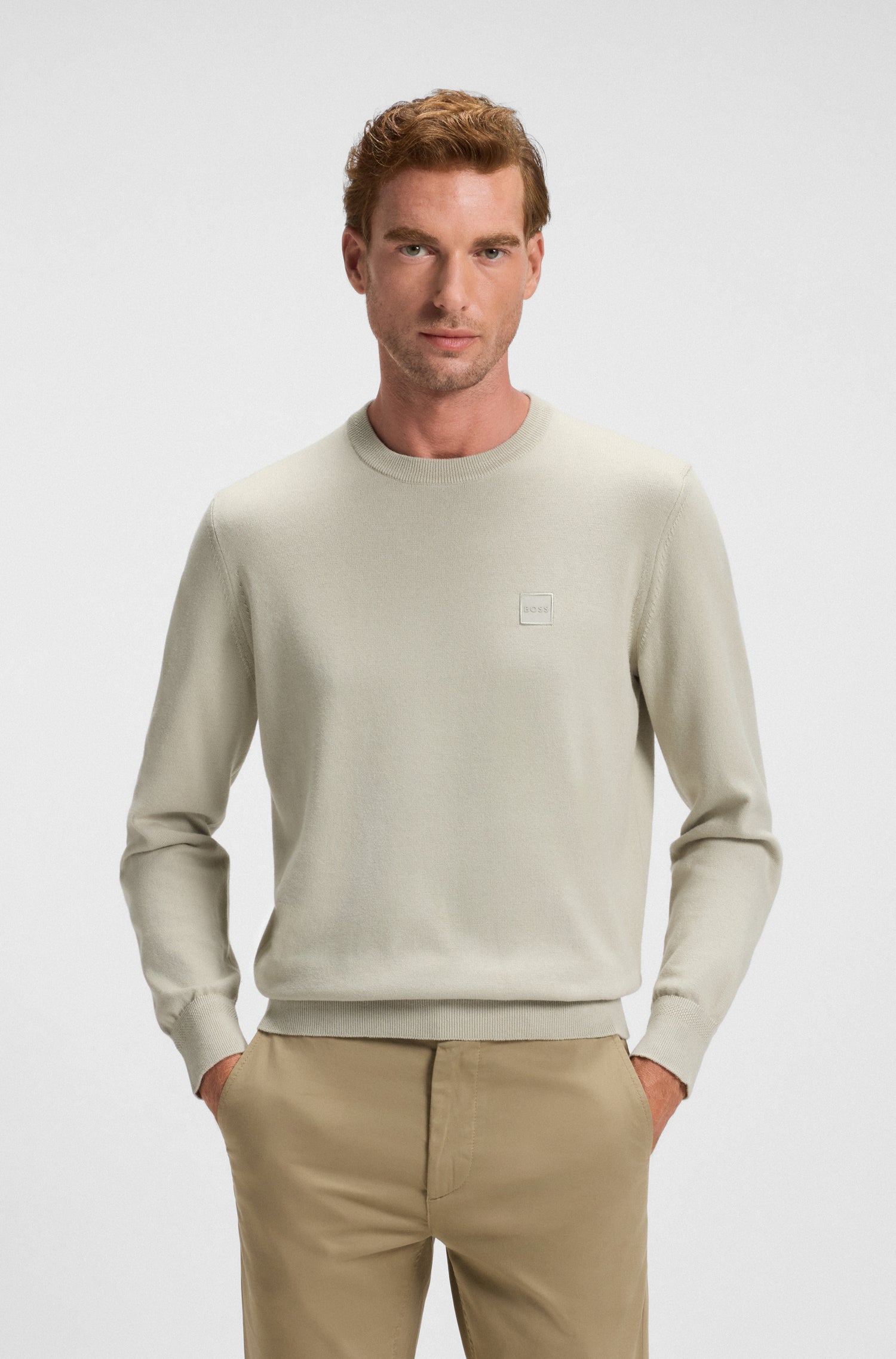 BOSS Crewneck Knit Cotton Cashmere