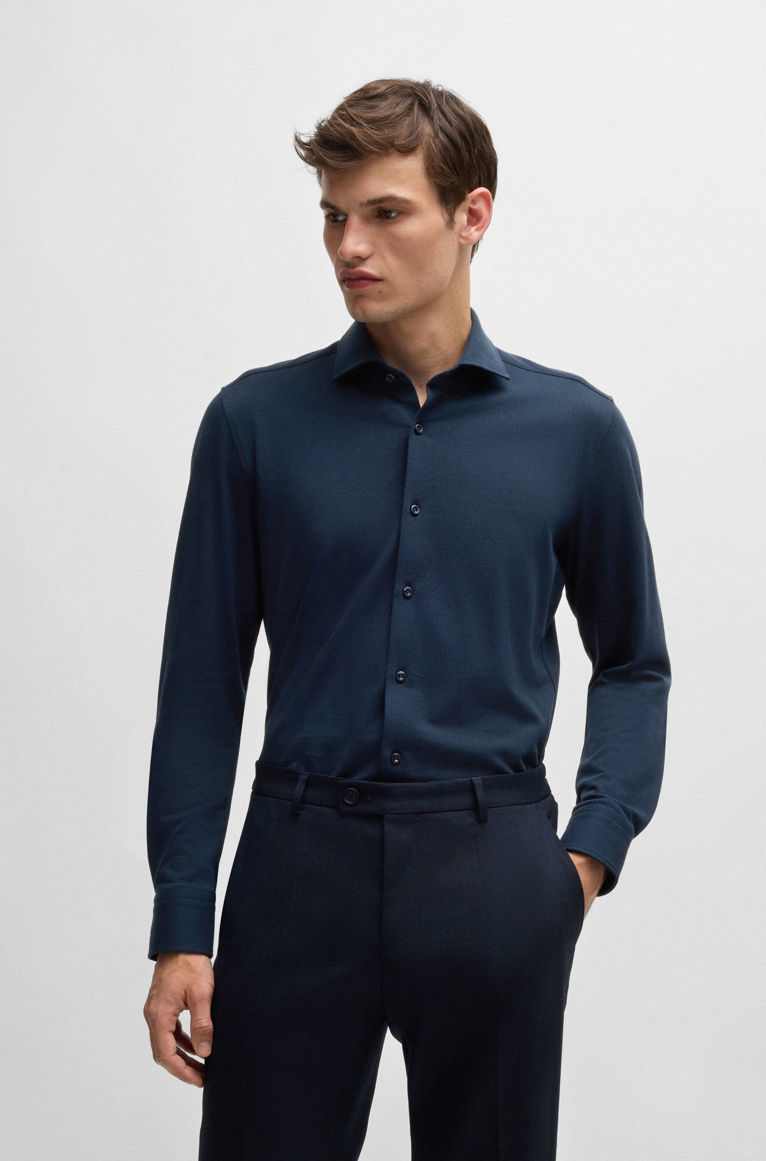BOSS Slim Fit Shirt Performance Stretch Pure Cotton