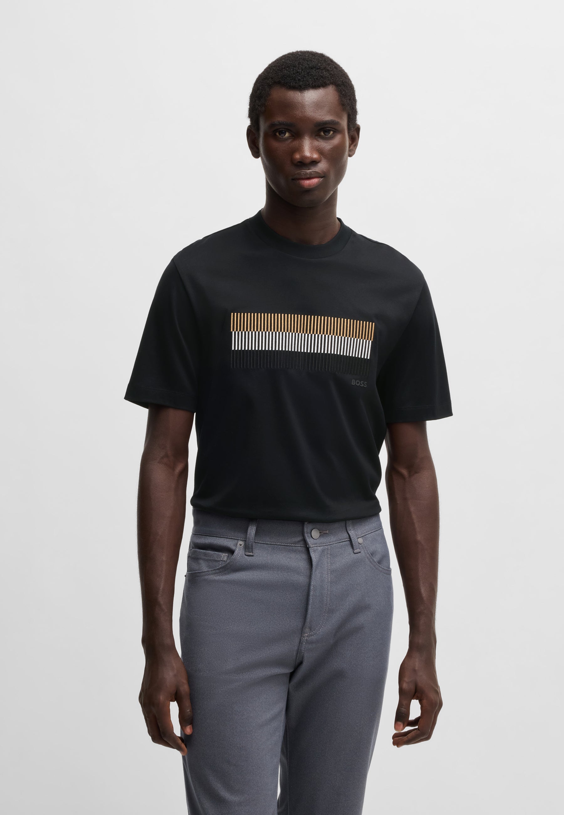 BOSS Mercerised Cotton T-Shirt Icon Print