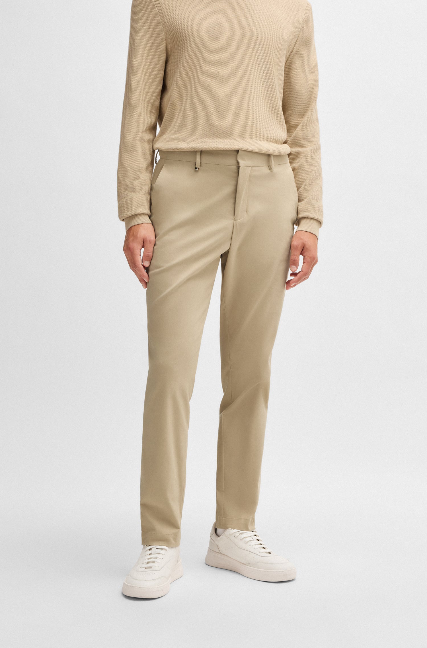 BOSS Slim Fit Trousers In Washable Stretch Cotton