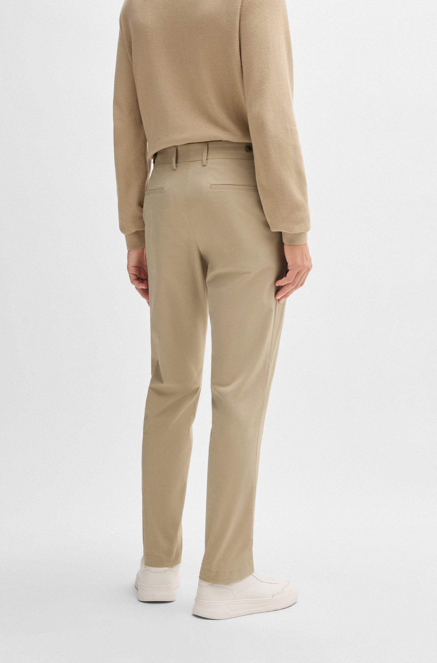 BOSS Slim Fit Trousers In Washable Stretch Cotton