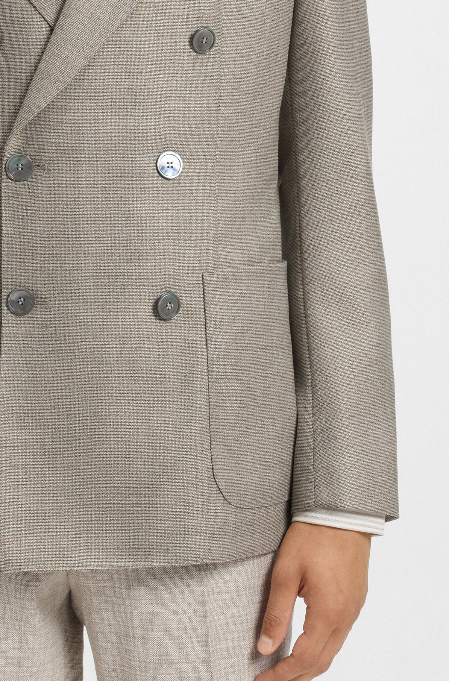 BOSS Slim Fit Blazer In Patterned Virgin Wool