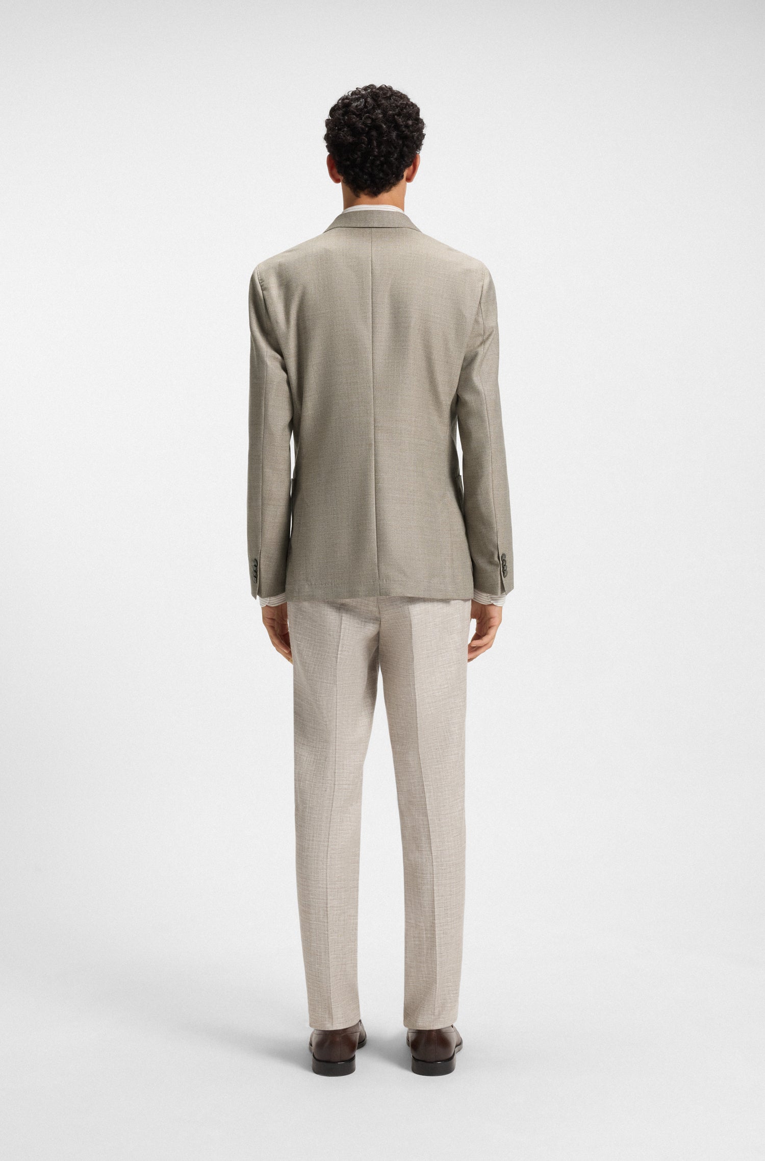 BOSS Slim Fit Blazer In Patterned Virgin Wool