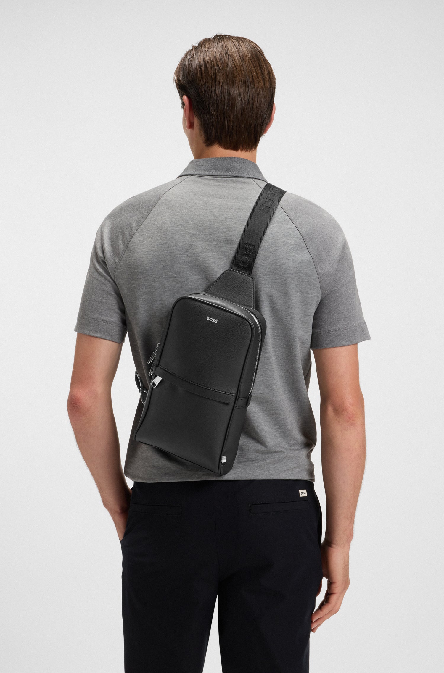 BOSS Structured Mono Strap Backpack With Foil Logo