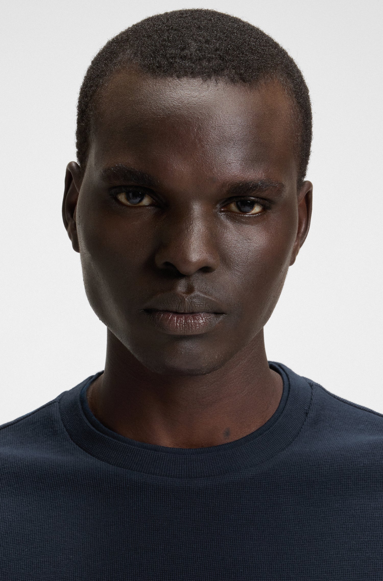 BOSS Mercerised Cotton Blend T-Shirt Waffle Texture