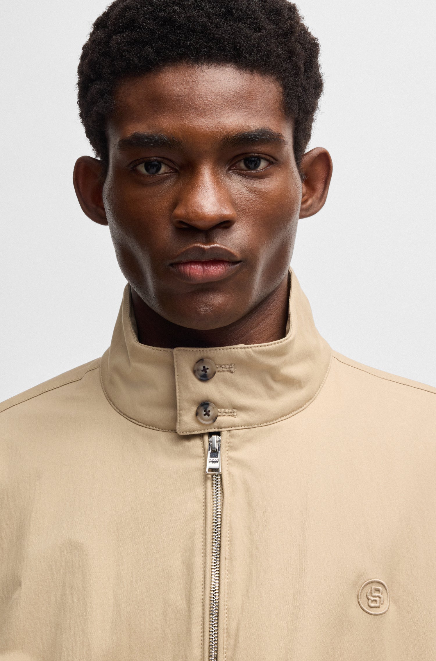 BOSS Cotton blend Jacket With Double B Monogram