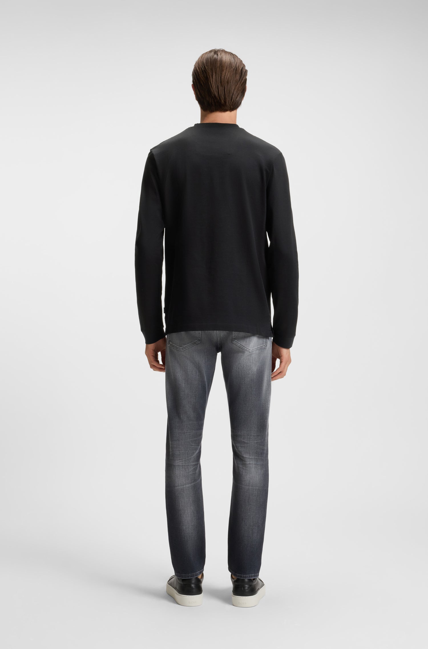 BOSS Long Sleeve T-Shirt Mercerised Cotton