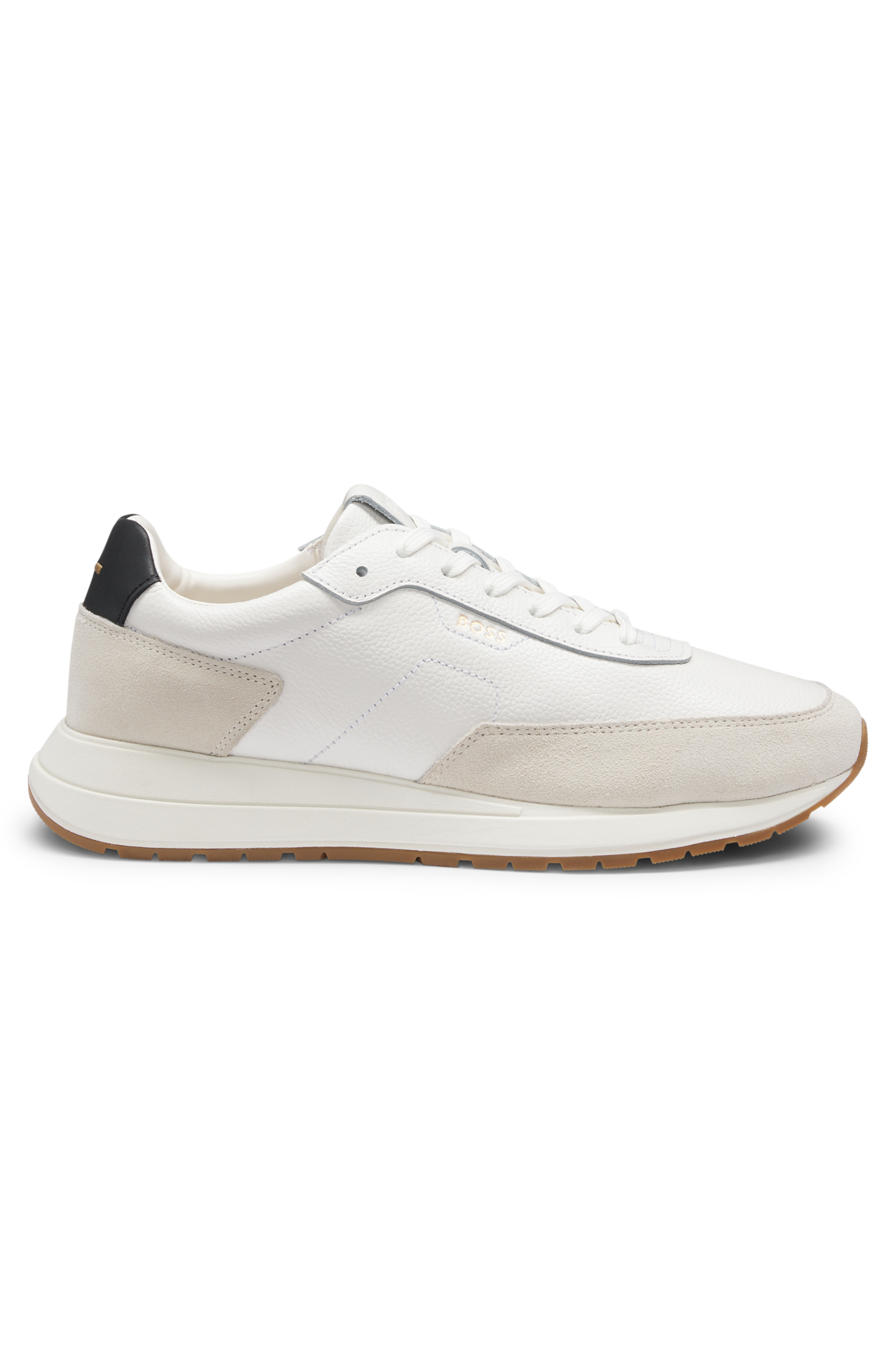 BOSS Leather Upper Sneaker Suede Trims