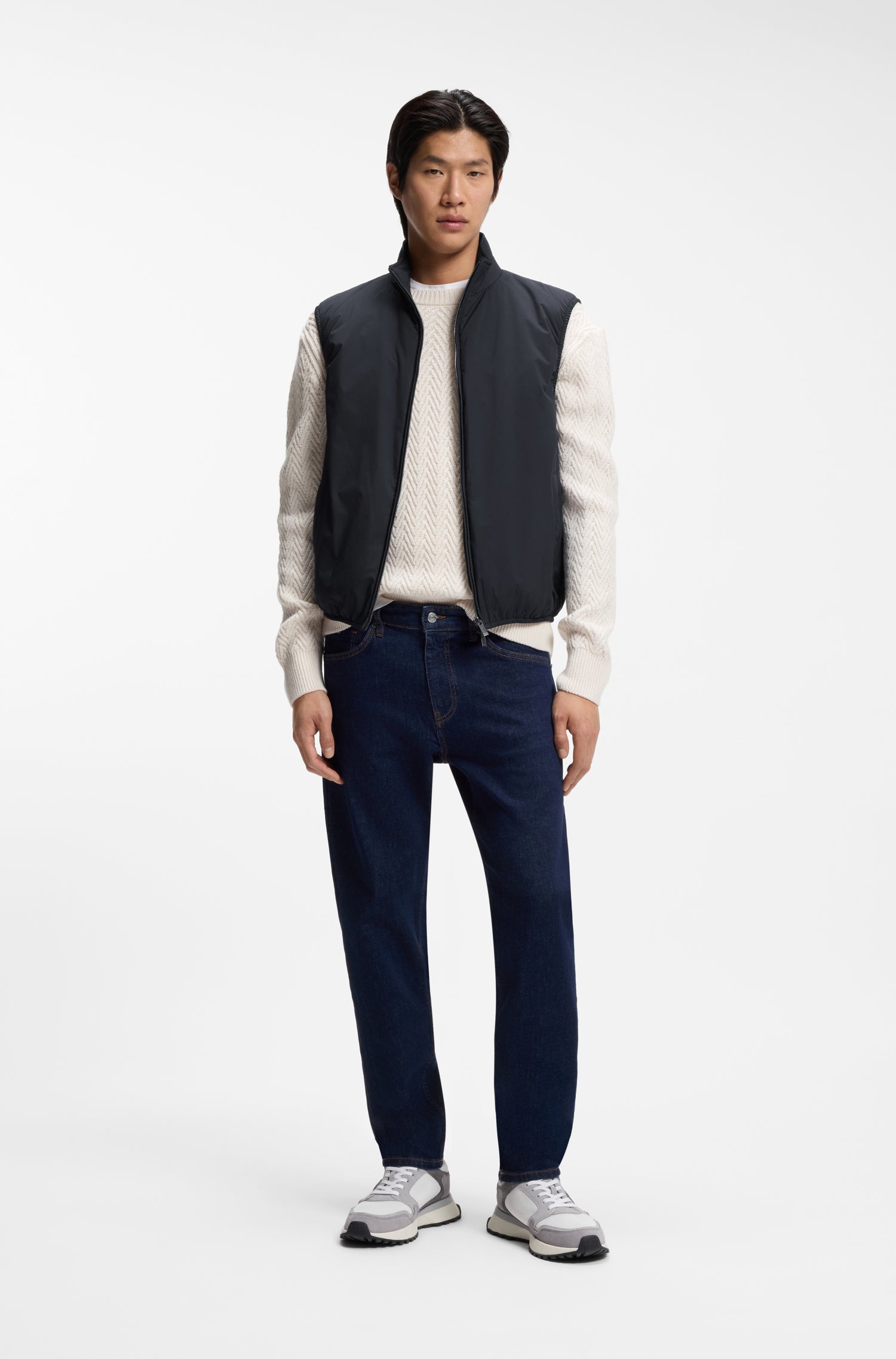 BOSS Padded Vest Knitted Trims
