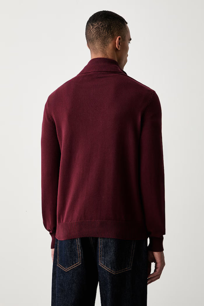 Emporio Armani Quater Zip Cotton Knit