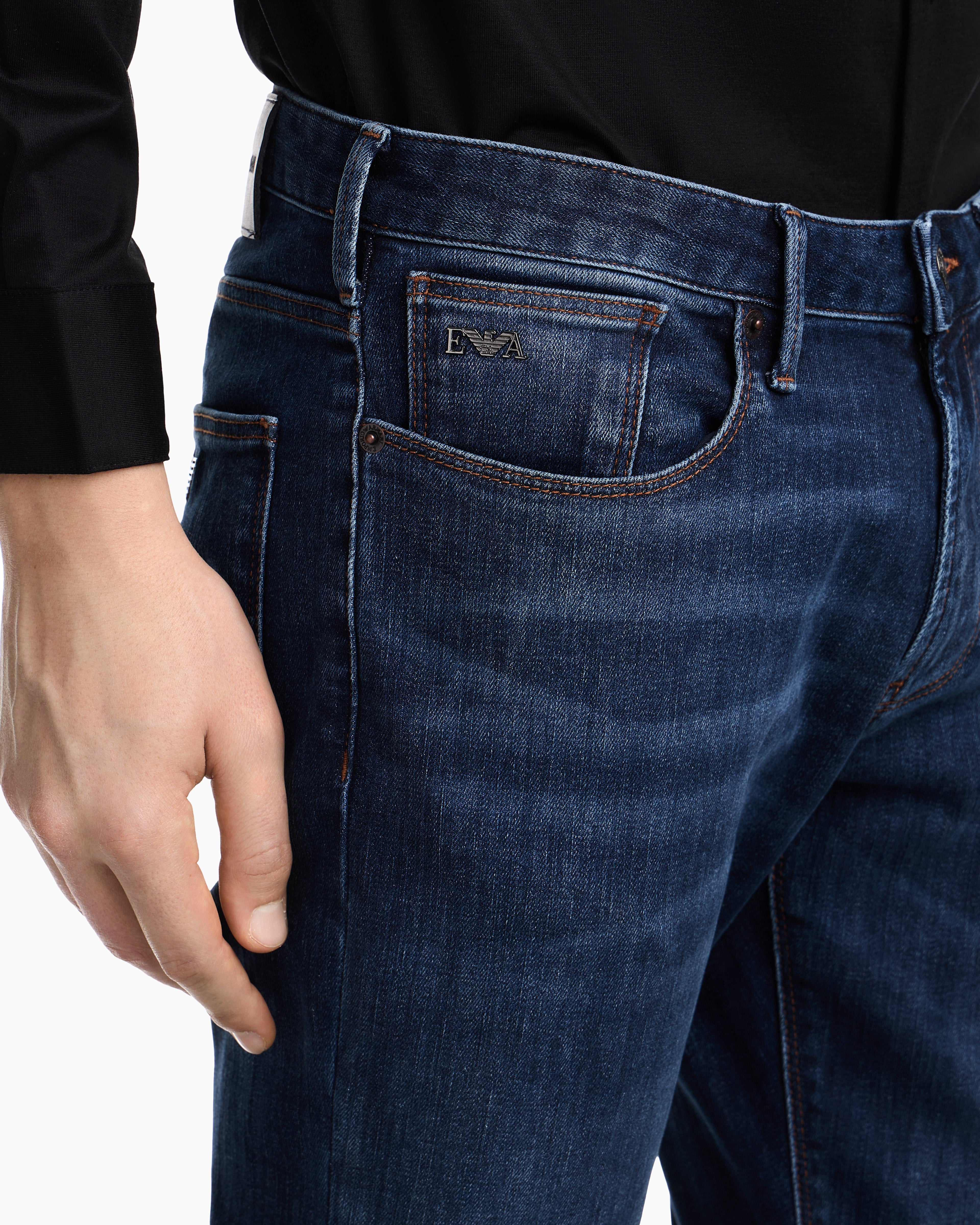 Emporio Armani Jean Slim Fit J06 Washed 11.5-oz Comfort Denim