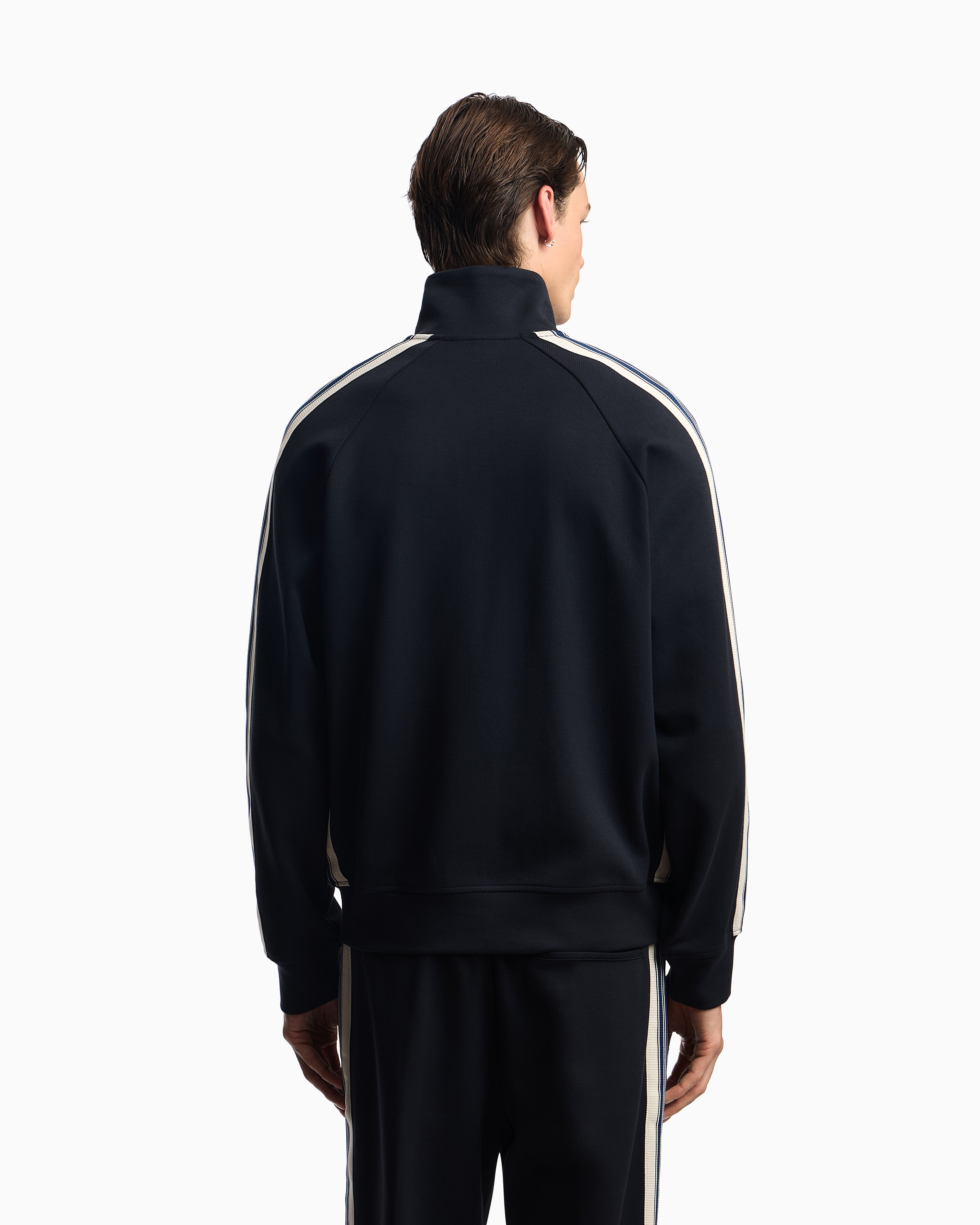 Emporio Armani Full Zip Jersey Contrasting Bands