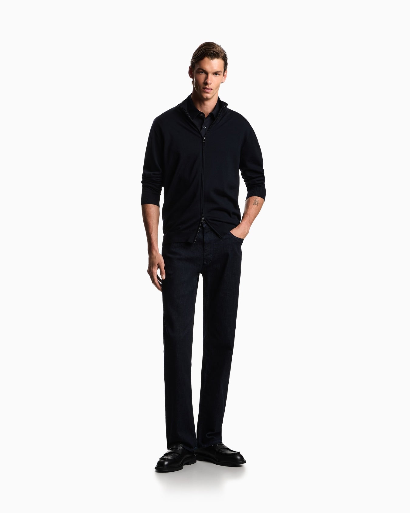 Emporio Armani Virgin Wool Full Zip Cardigan