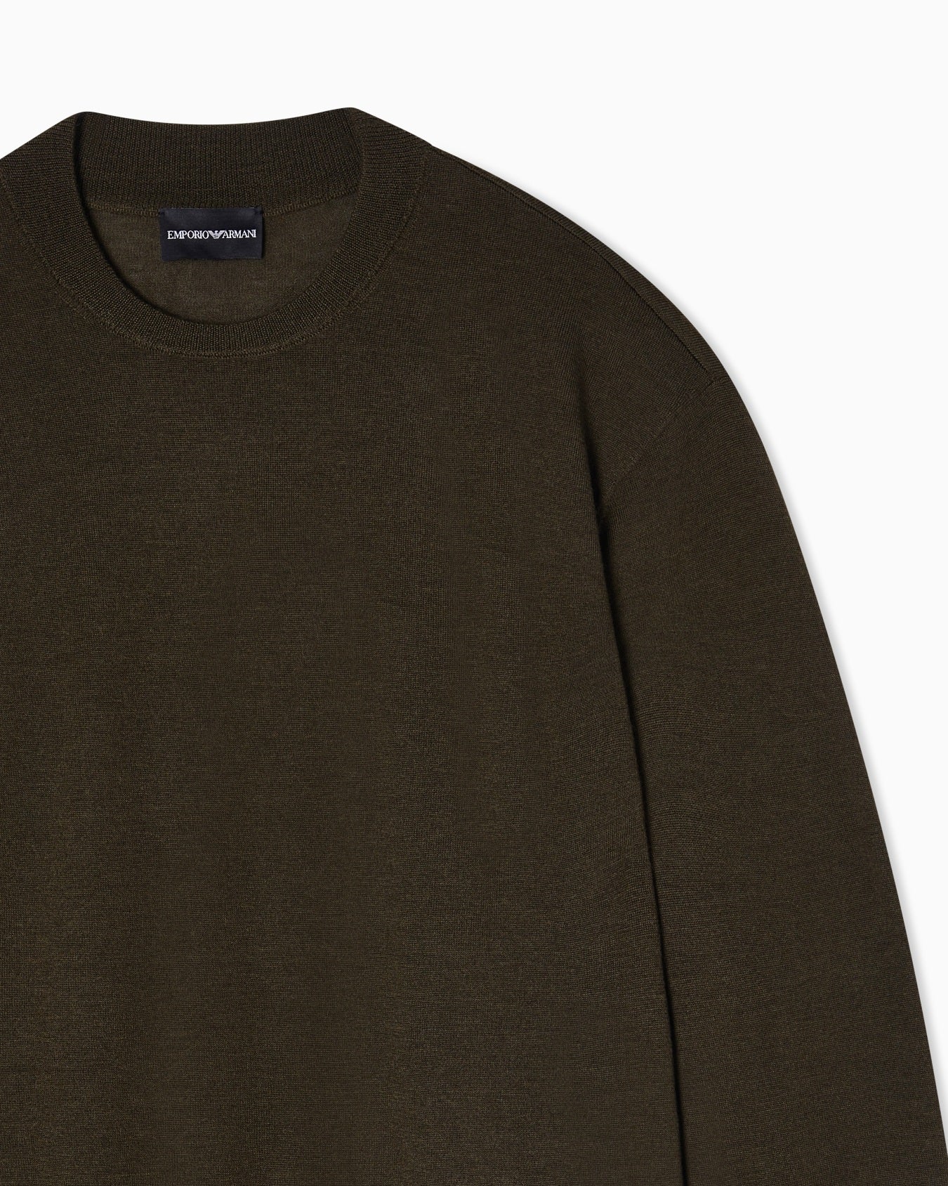 Emporio Armani Travel Essential Plain Knit Virgin Wool Jumper