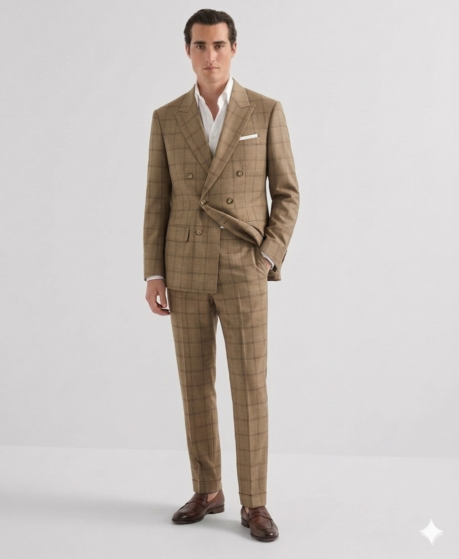 DM Tailors Double Breasted Suit Pure Wool 004