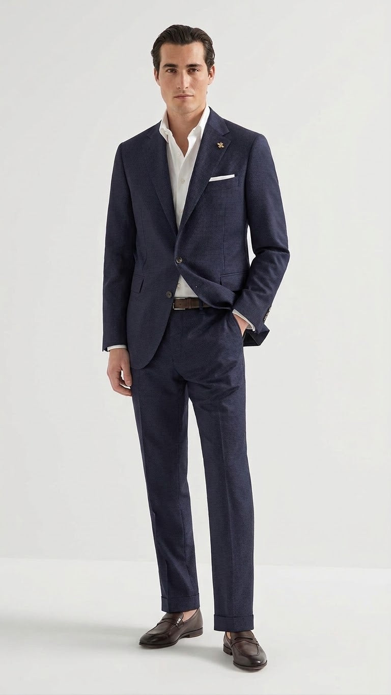 Corneliani CC Suit Textured Wool