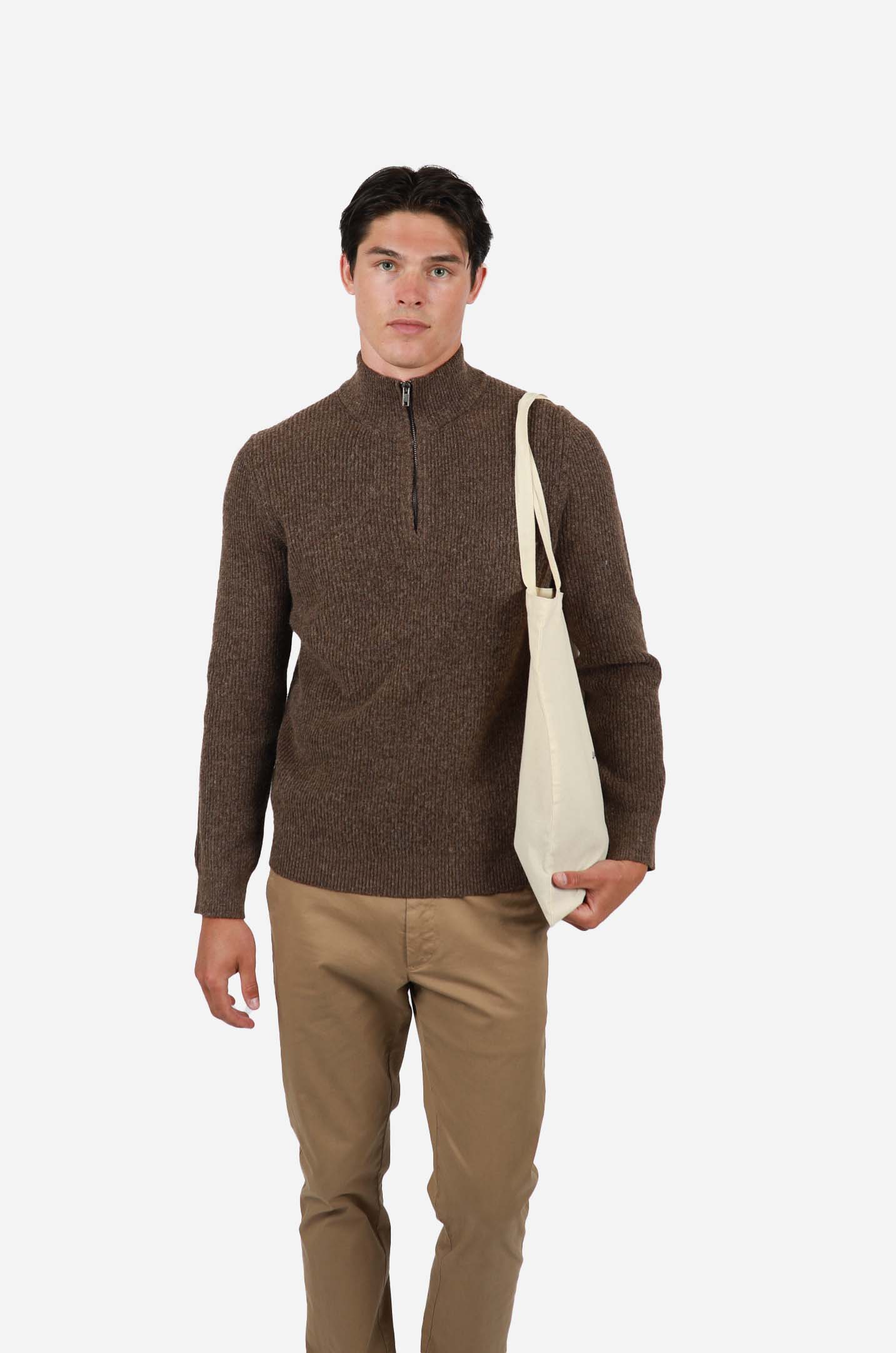 James Harper Quater Zip Wool Blend