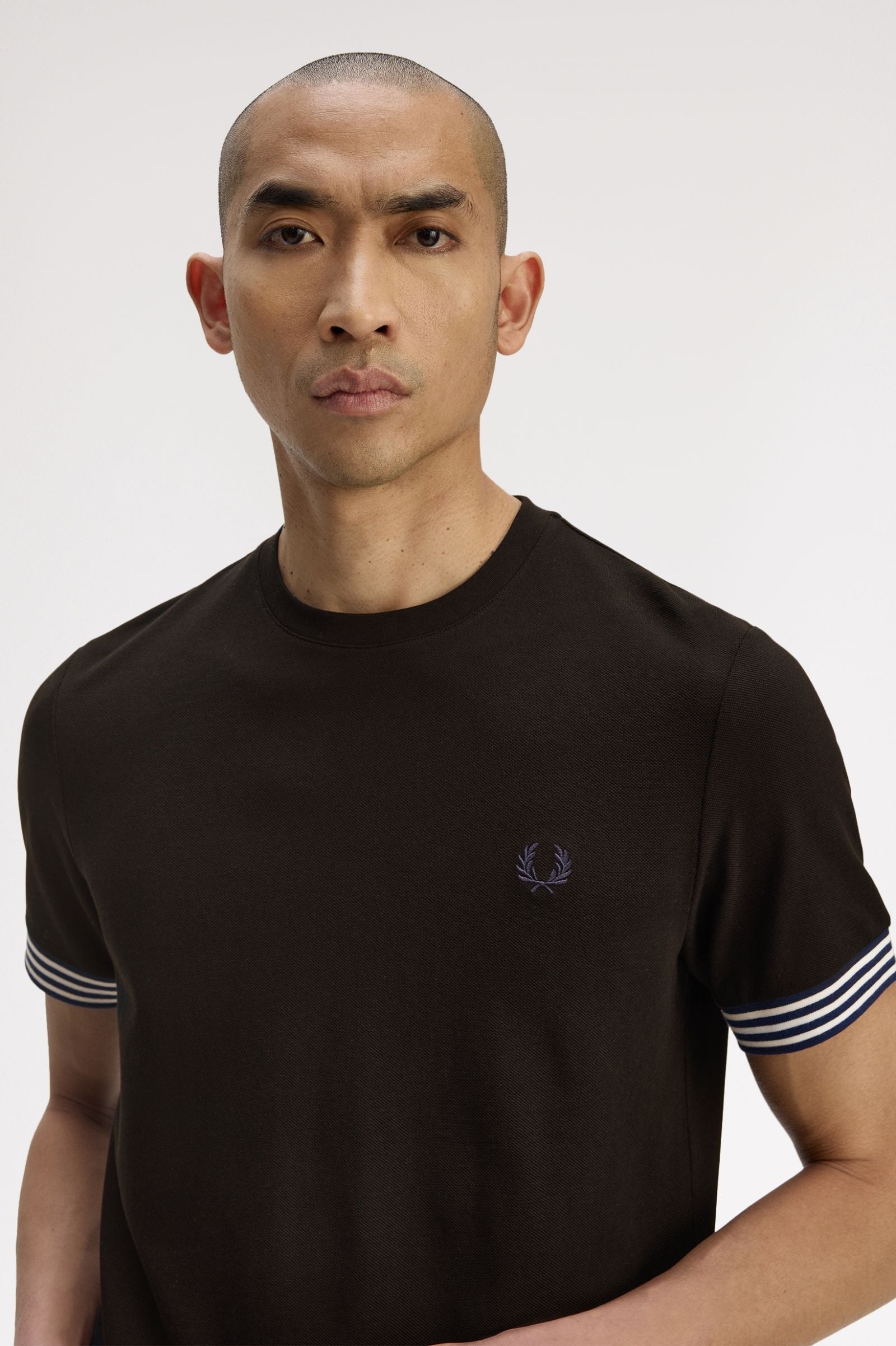 Fred Perry Ribbed Sleeve T-Shirt