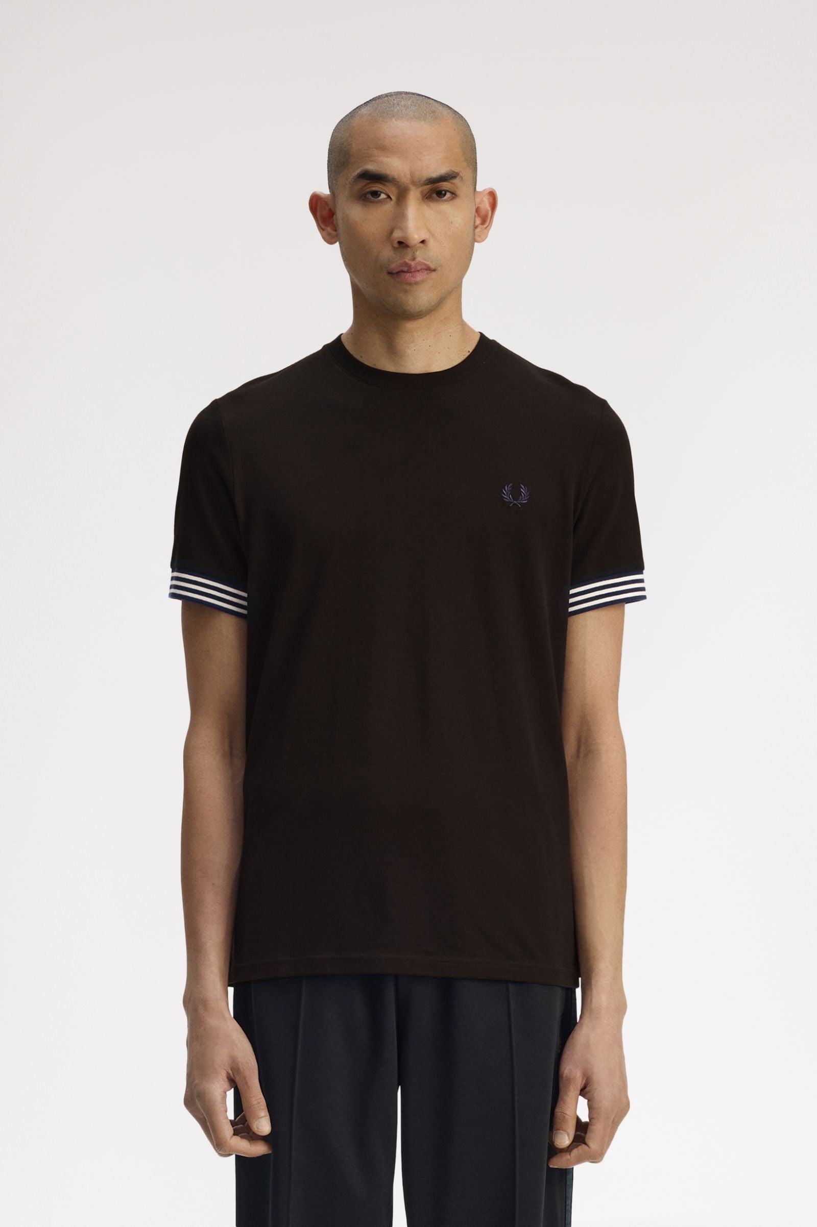 Fred Perry Ribbed Sleeve T-Shirt