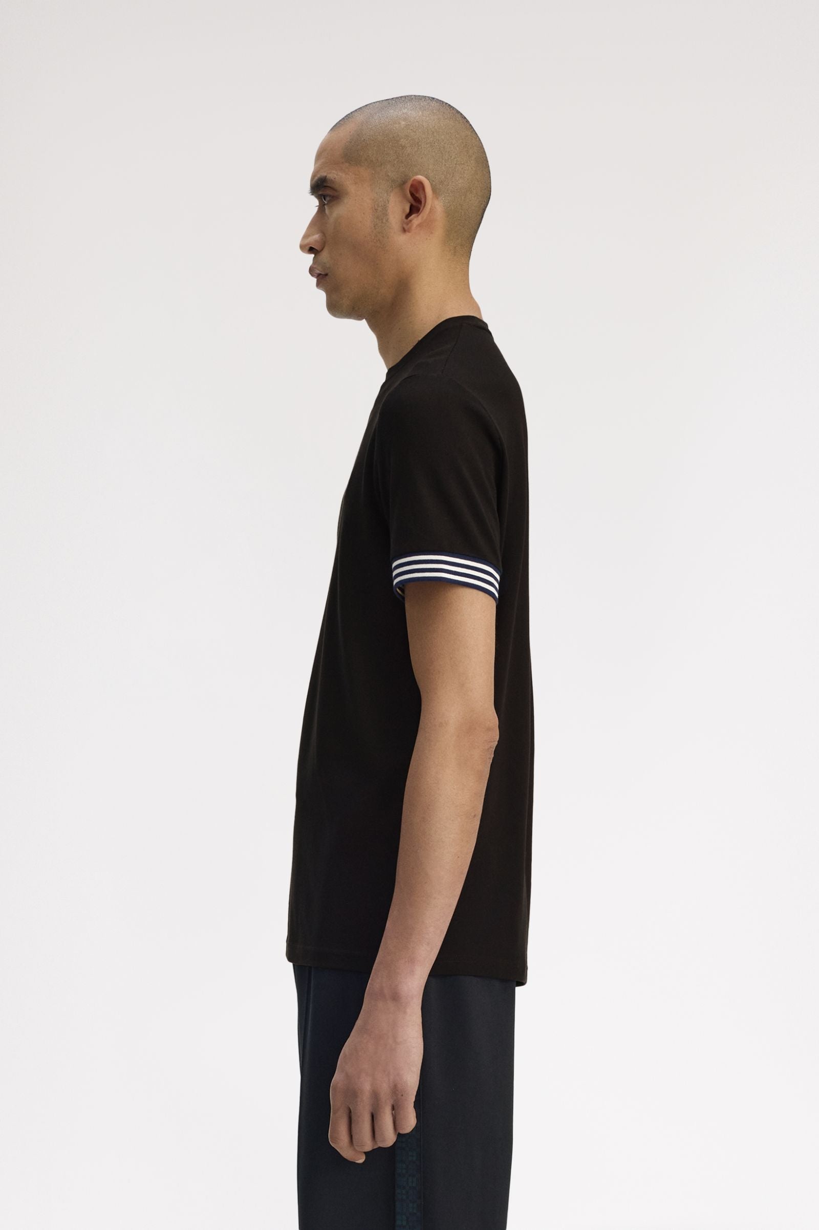 Fred Perry Ribbed Sleeve T-Shirt