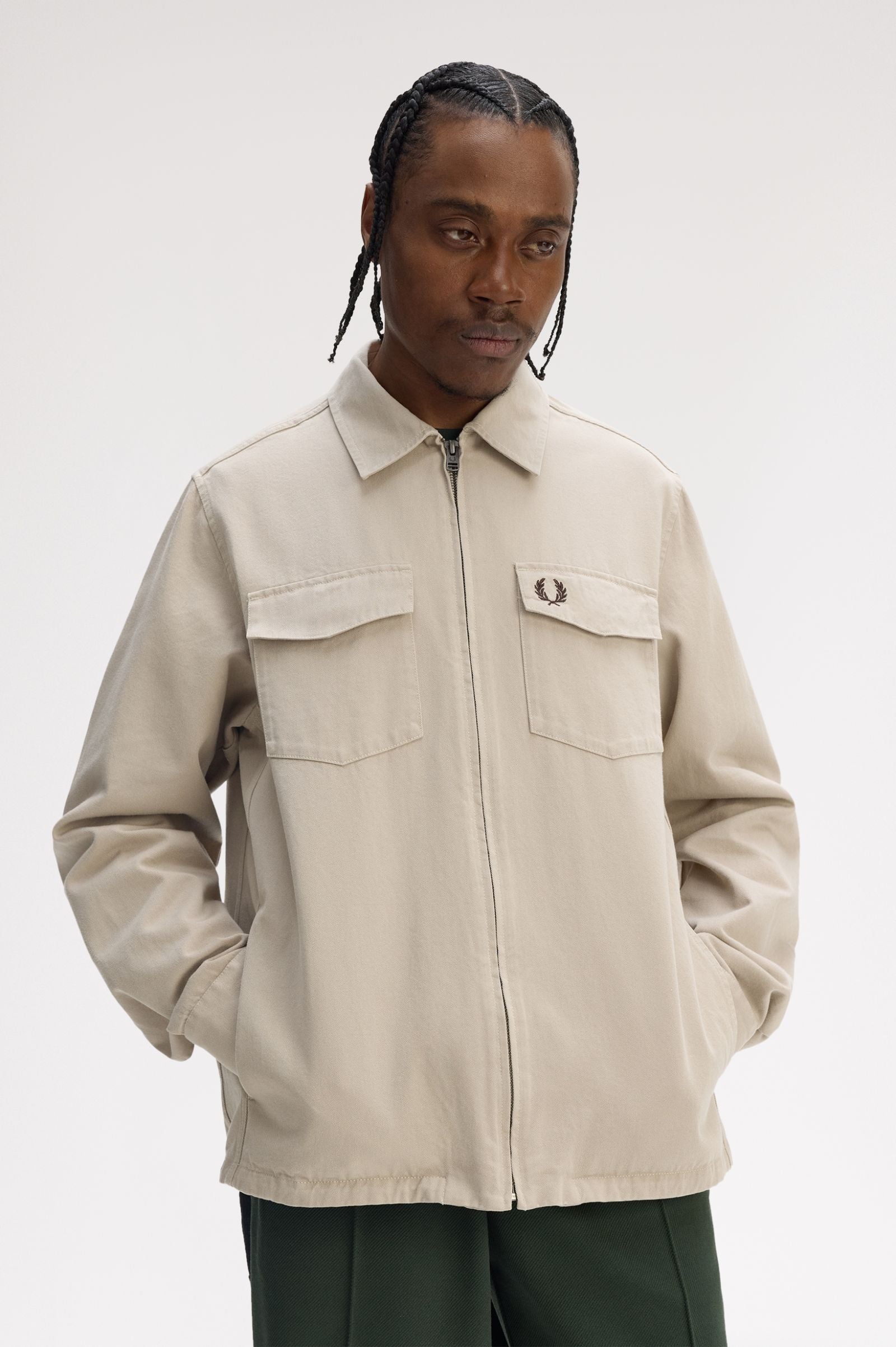 Fred Perry Cotton Twill Zip Through Jacket