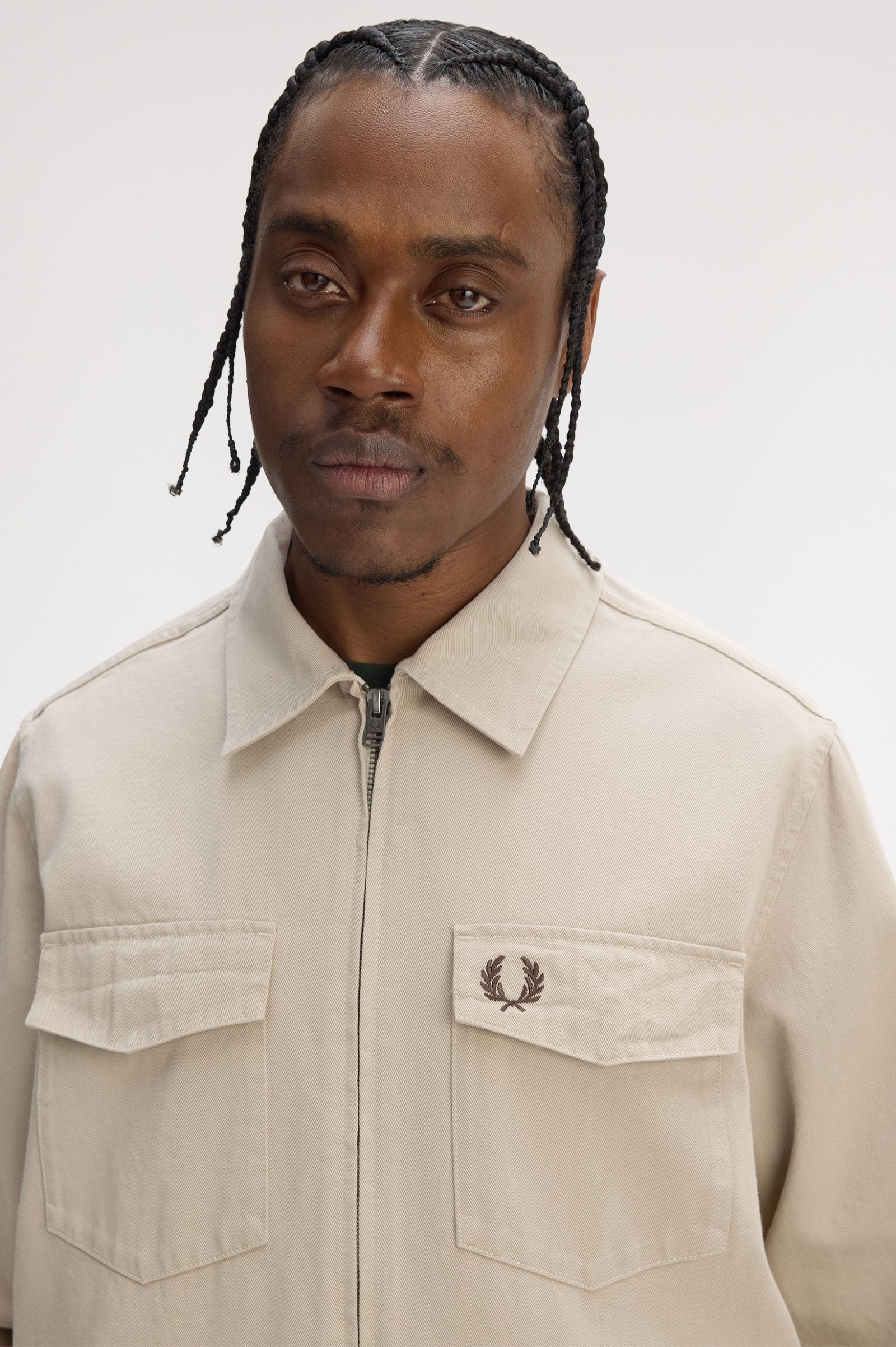 Fred Perry Cotton Twill Zip Through Jacket
