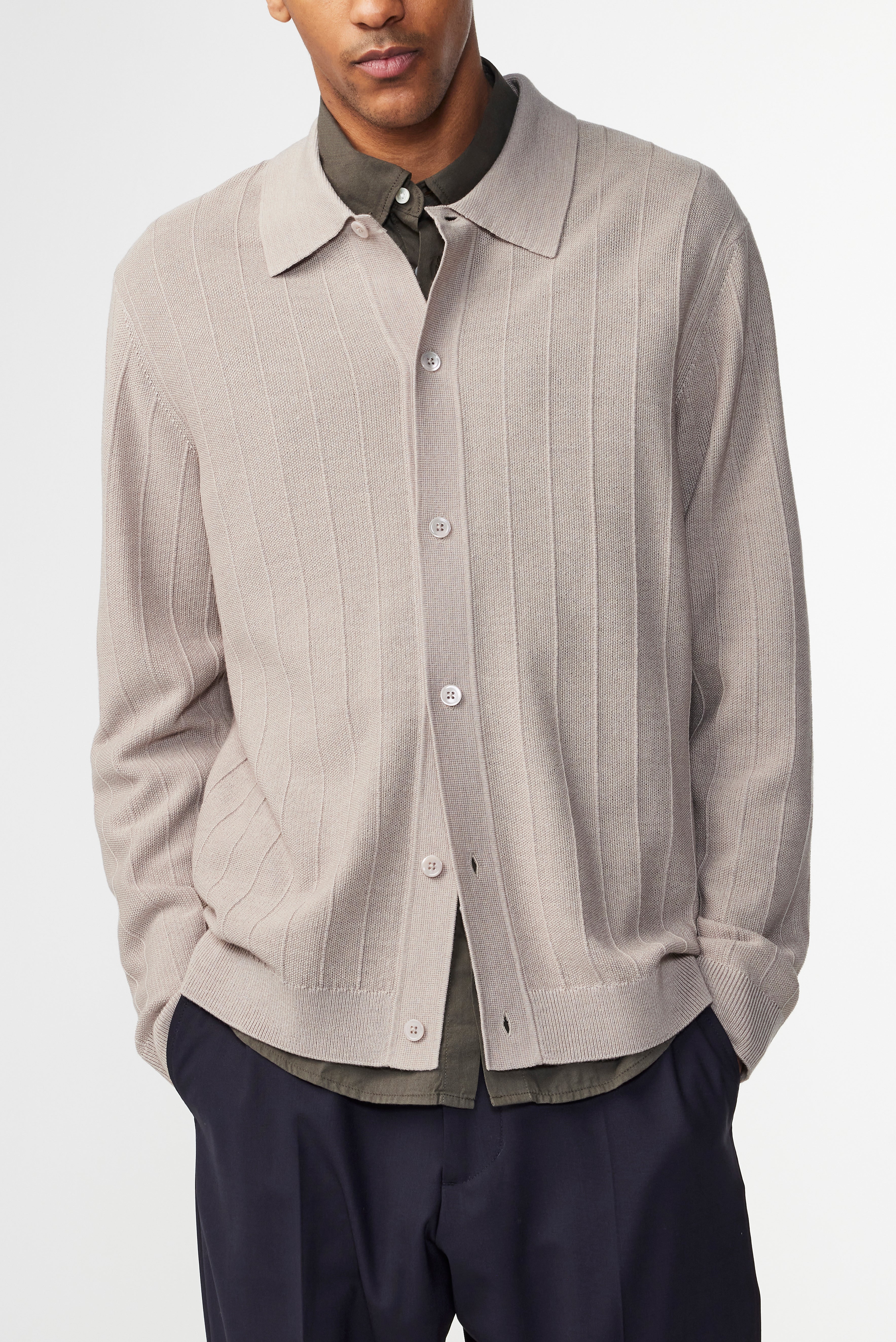 NN07 Thor Textured Button Down Cardigan