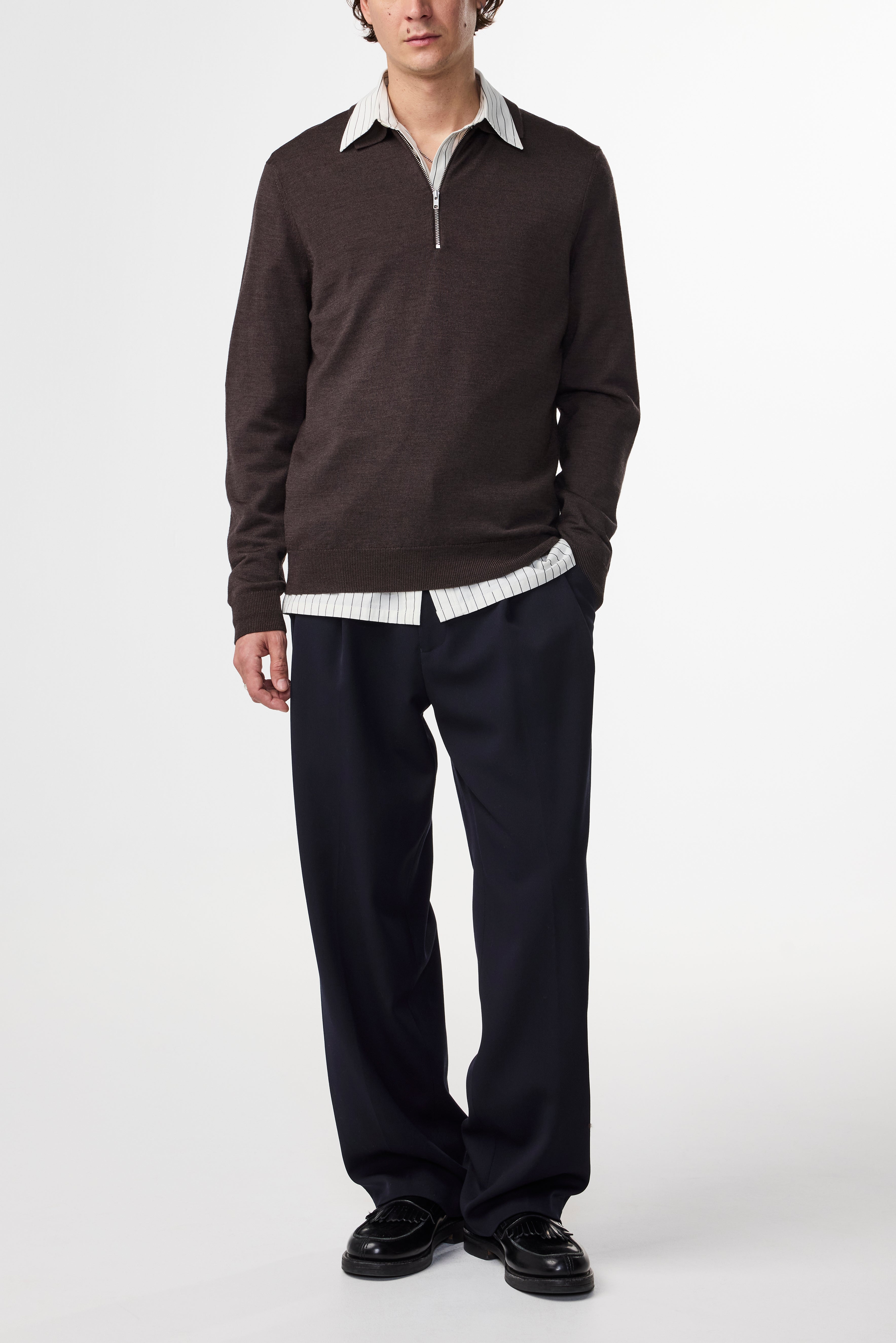 NN07 Sergio Zip Merino Wool Polo