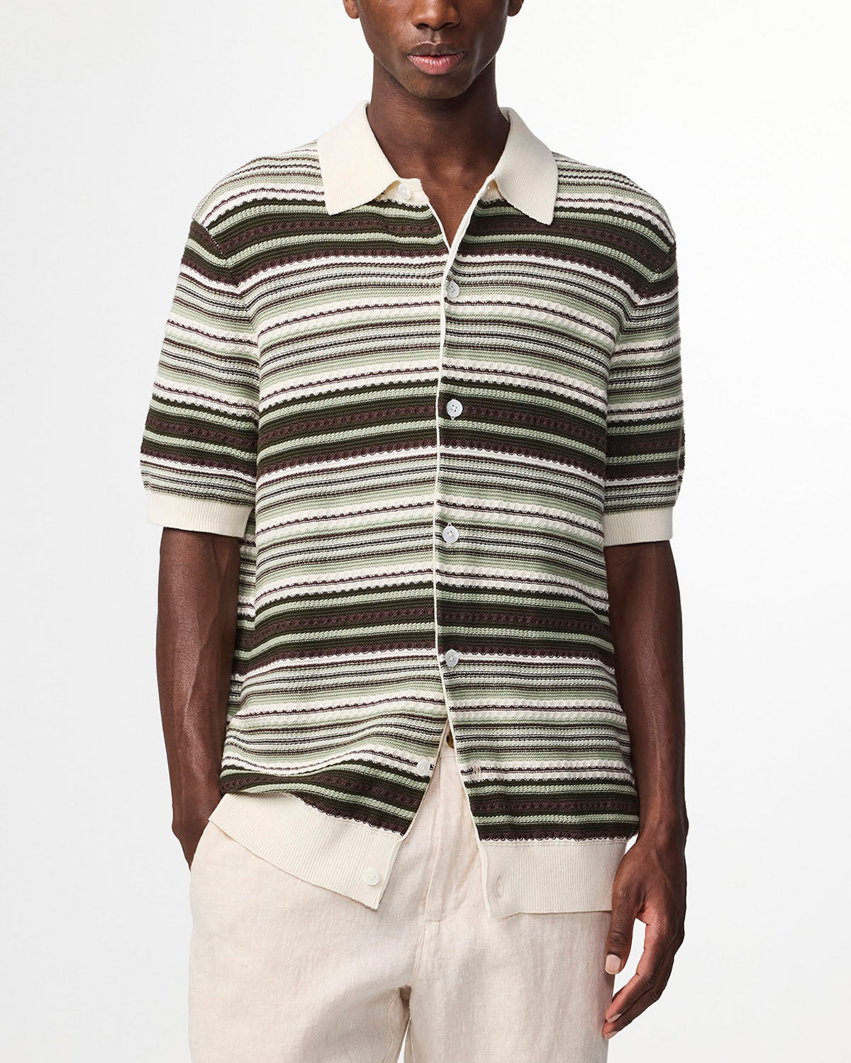 NN07 Nolan Button Up Polo Cardigan