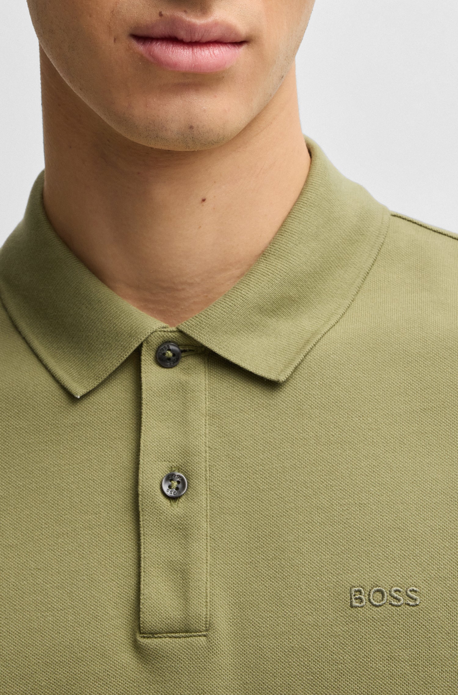BOSS Polo Logo Detail Cotton Pique