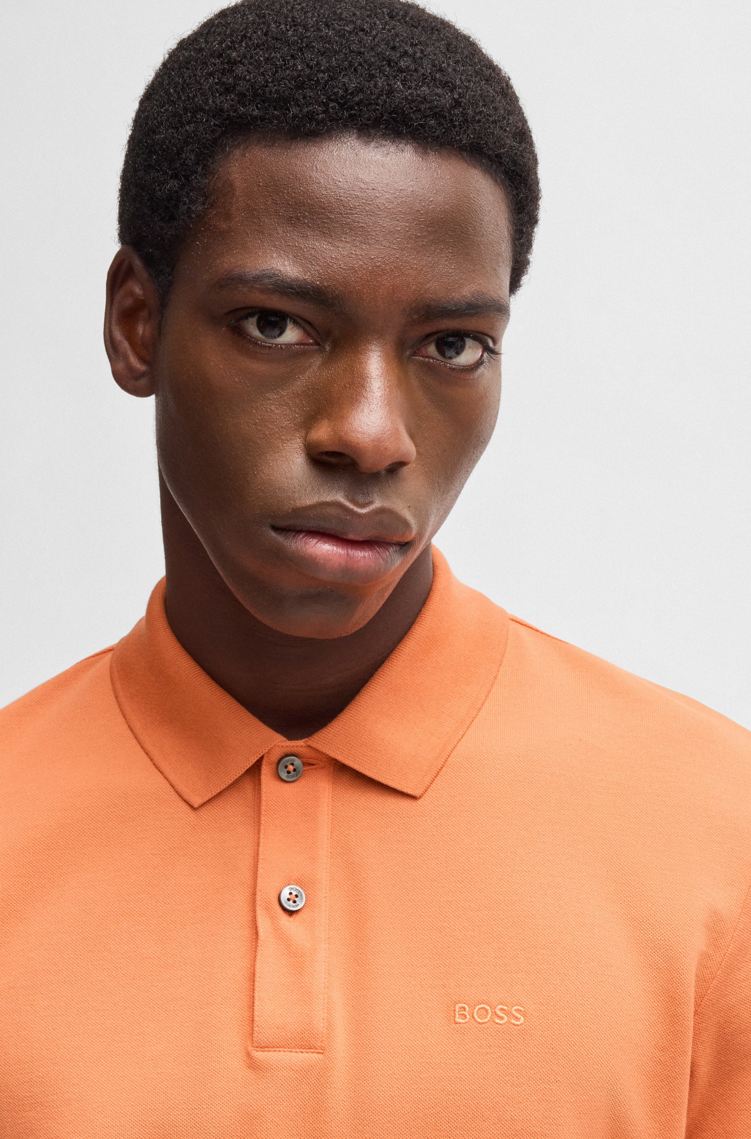 BOSS Polo Logo Detail Cotton Pique