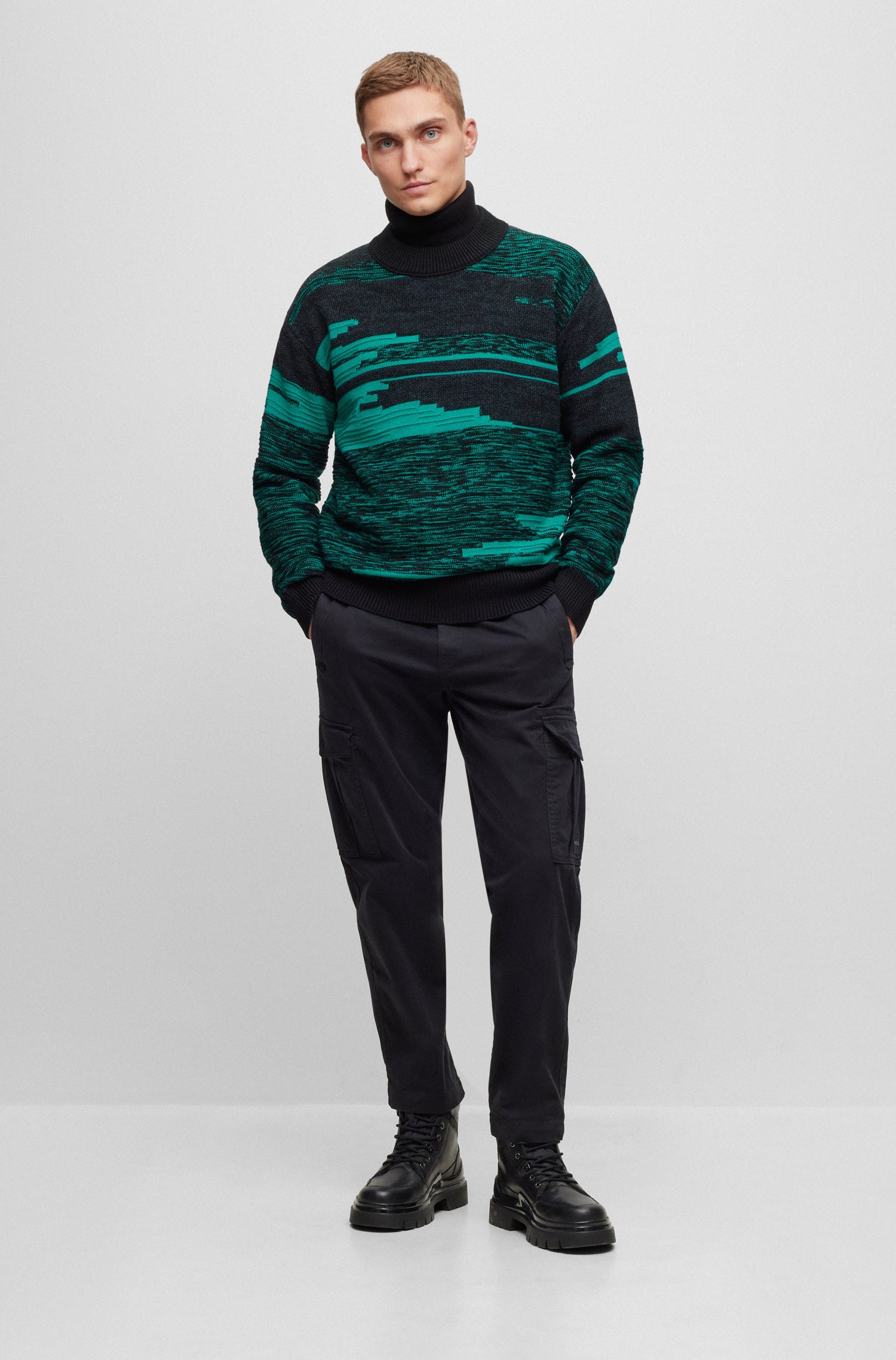 BOSS Regular Fit Knit Wool Alpaca Blend