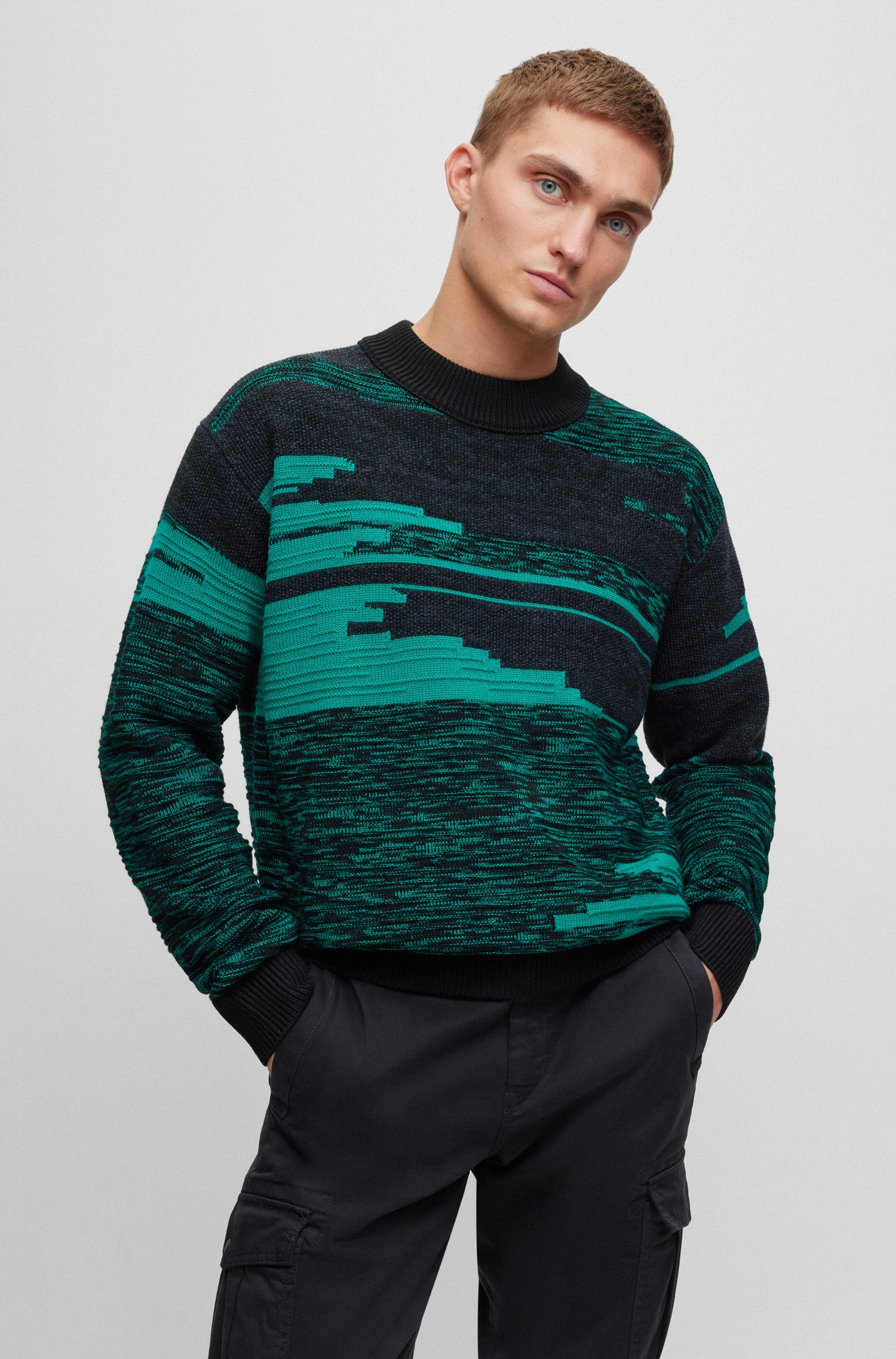 BOSS Regular Fit Knit Wool Alpaca Blend