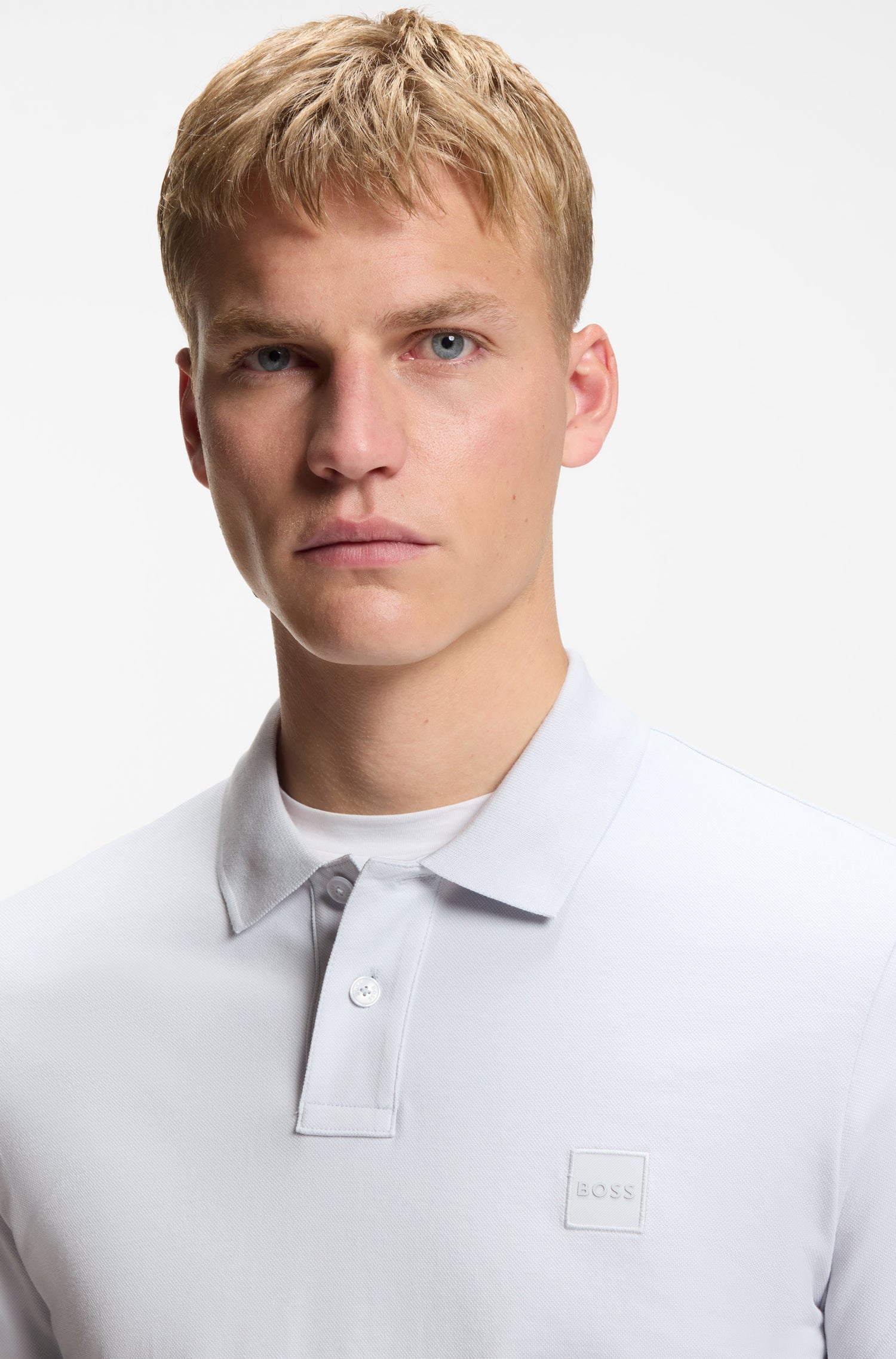 BOSS Polo Square Detail Logo Stretch Cotton